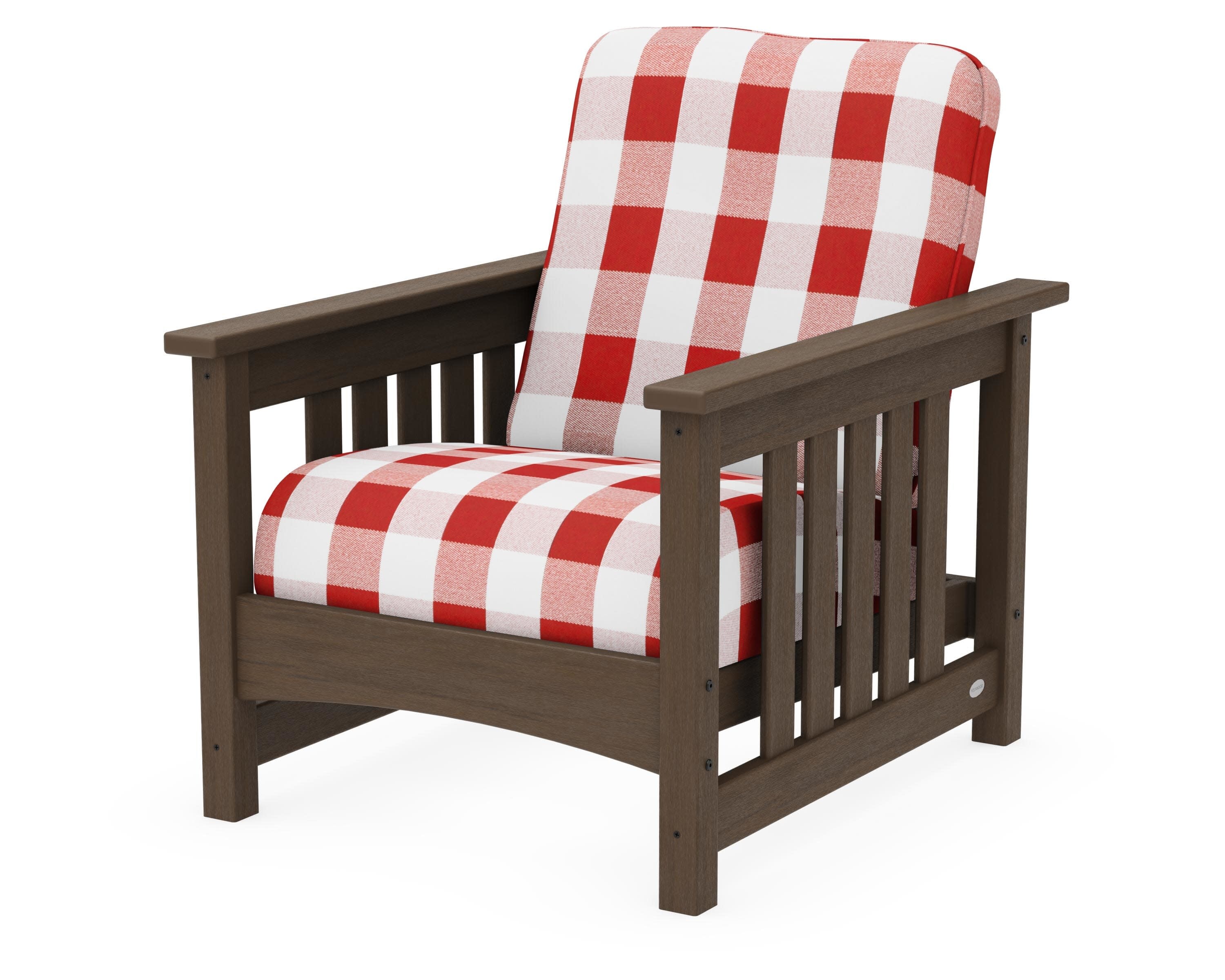 Club Mission Chair in Kona / Buffalo Plaid Crimson