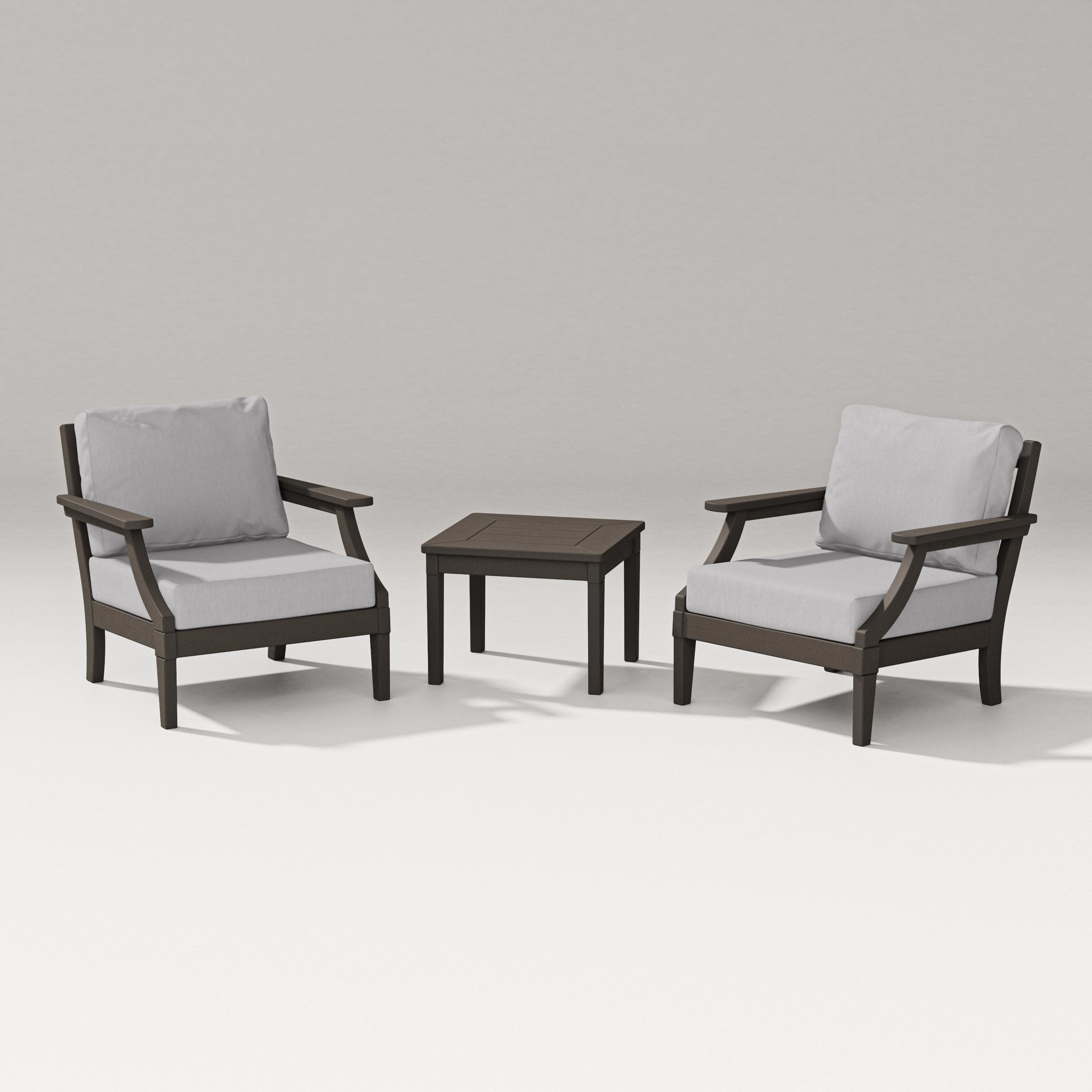 Estate 3-Piece Lounge Chair Set in Vintage Coffee / Granite