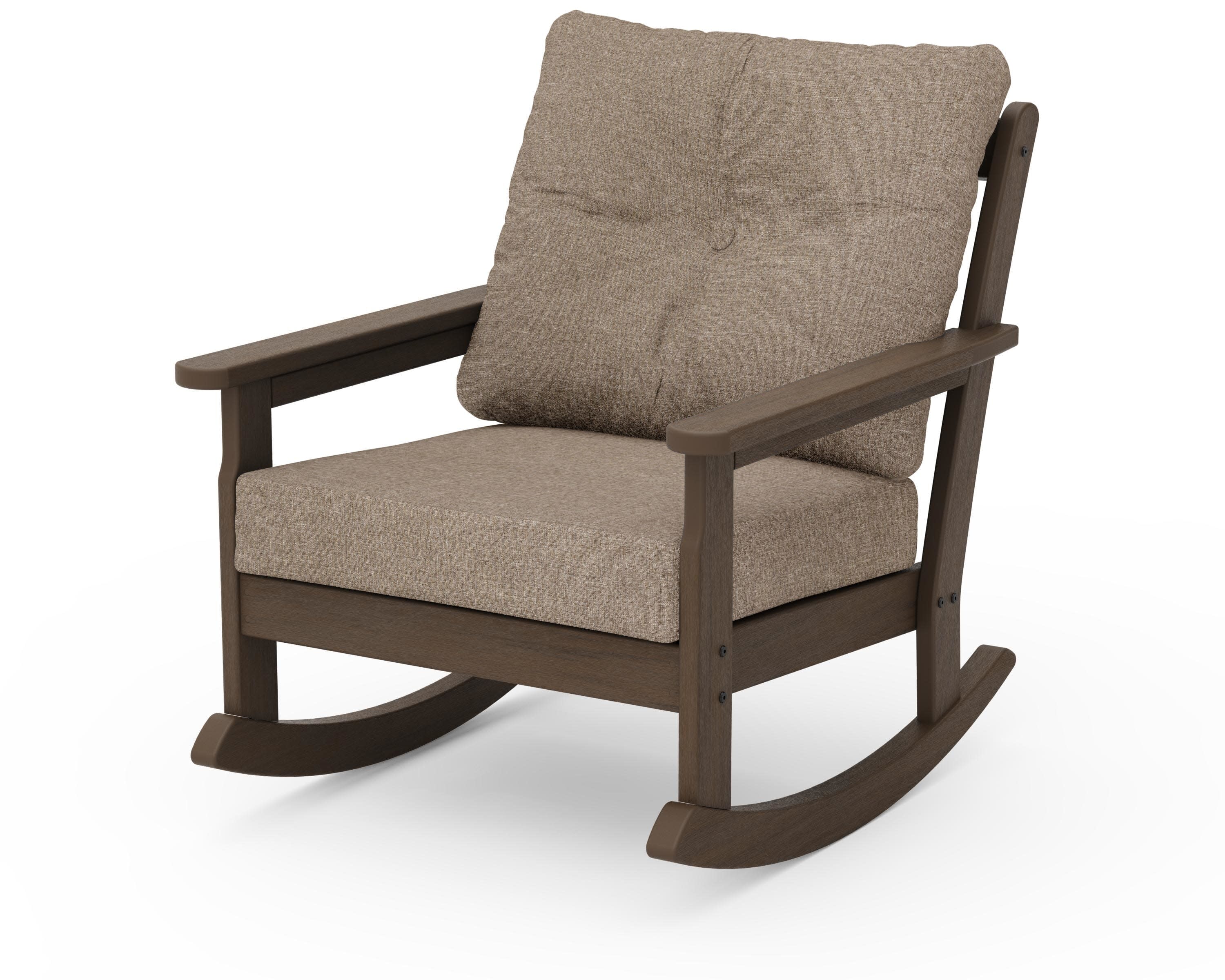 Vineyard Deep Seating Rocking Chair in Kona / Spiced Burlap