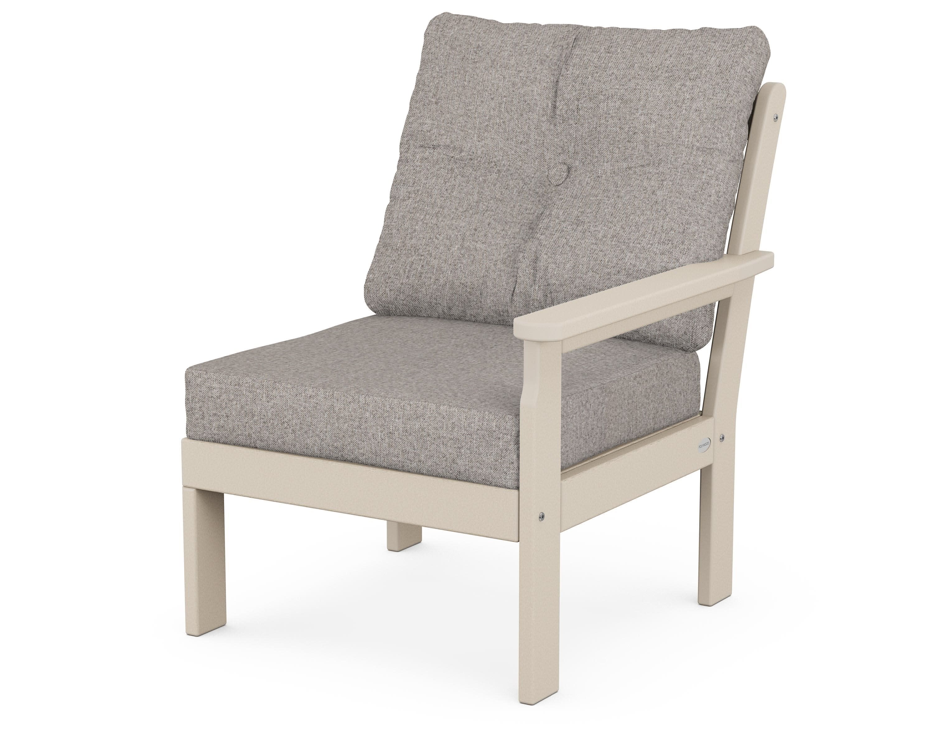 Vineyard Modular Right Arm Chair in Sand / Weathered Tweed