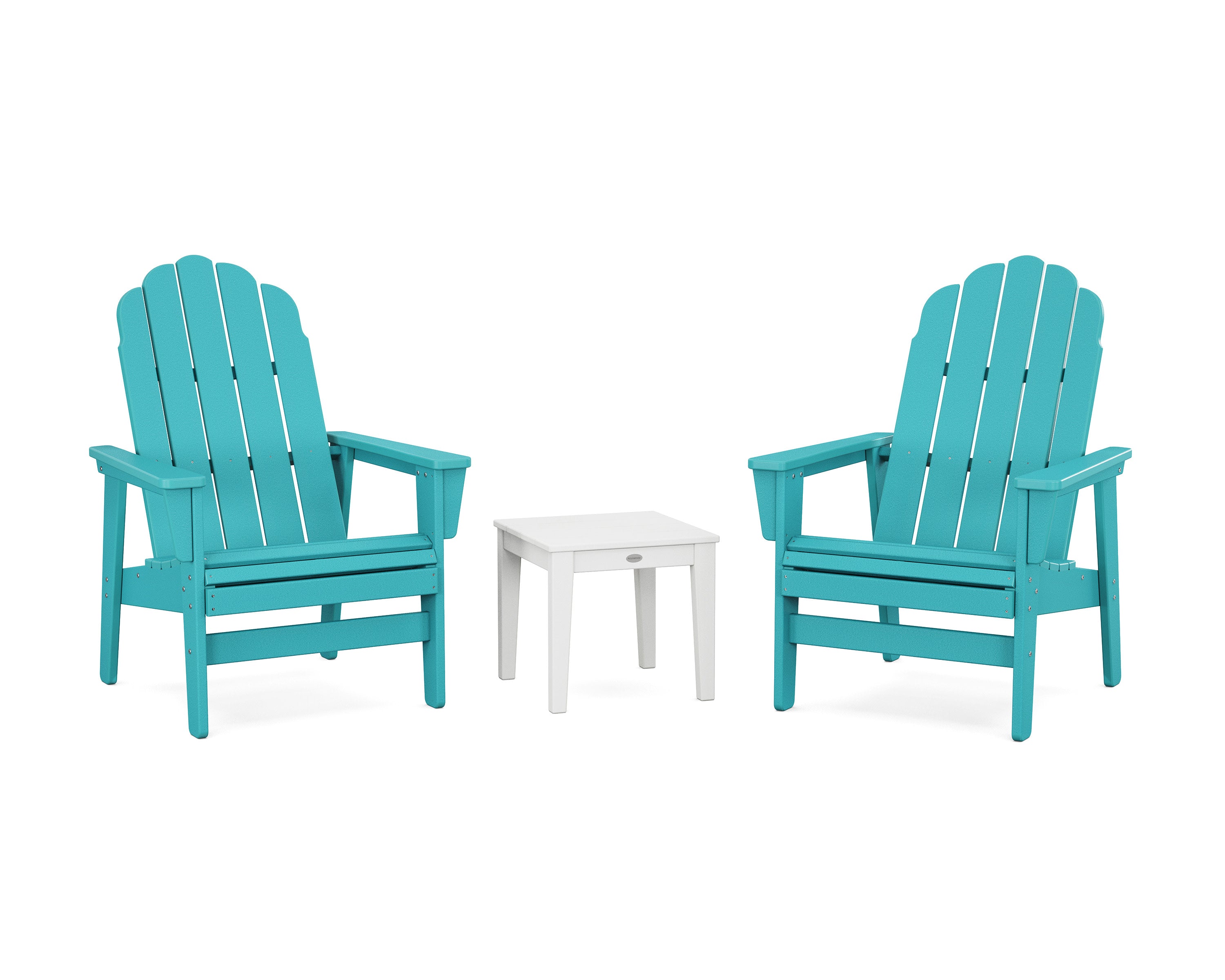 3-Piece Vineyard Grand Upright Adirondack Set in Aruba / White