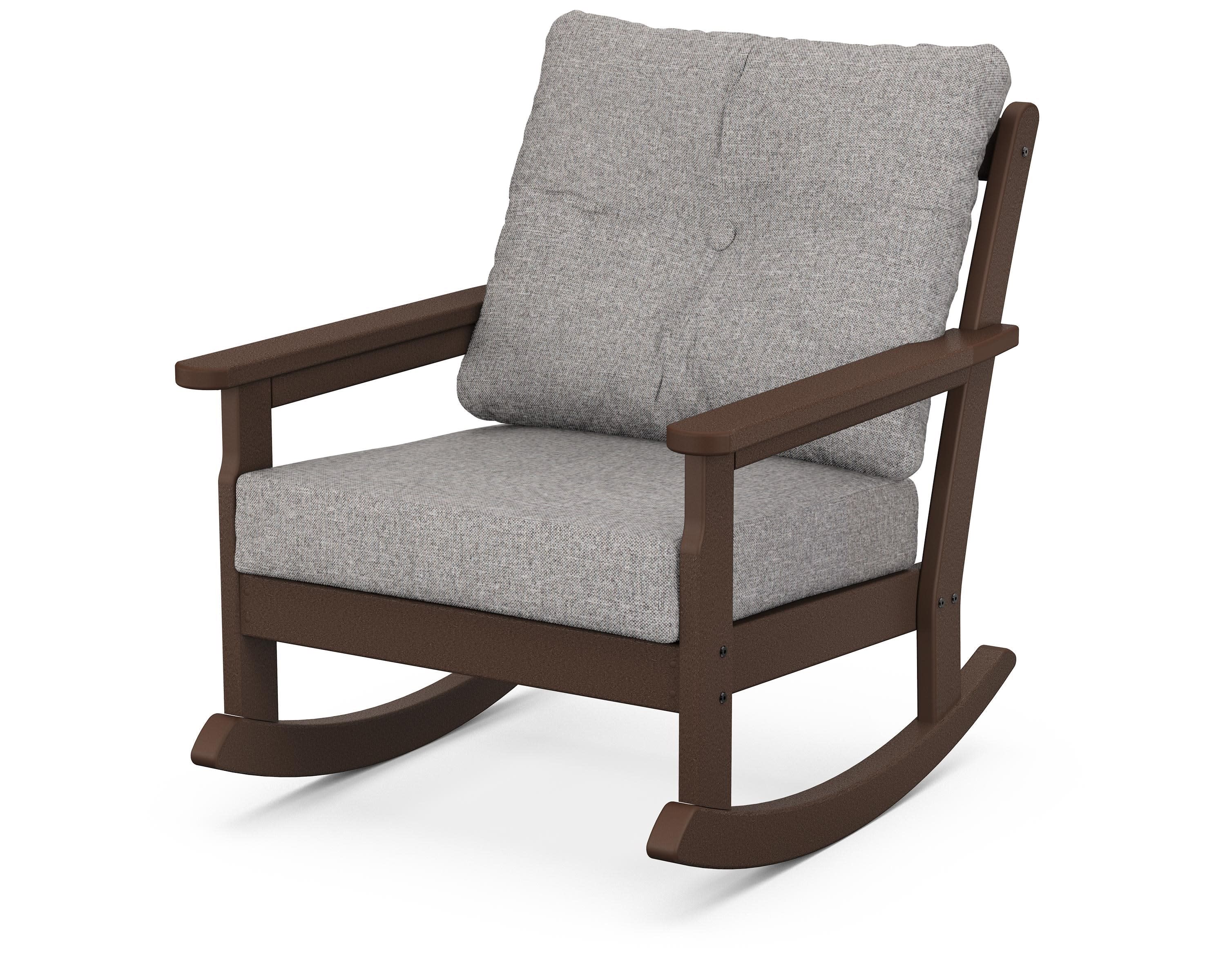 Vineyard Deep Seating Rocking Chair in Mahogany / Grey Mist