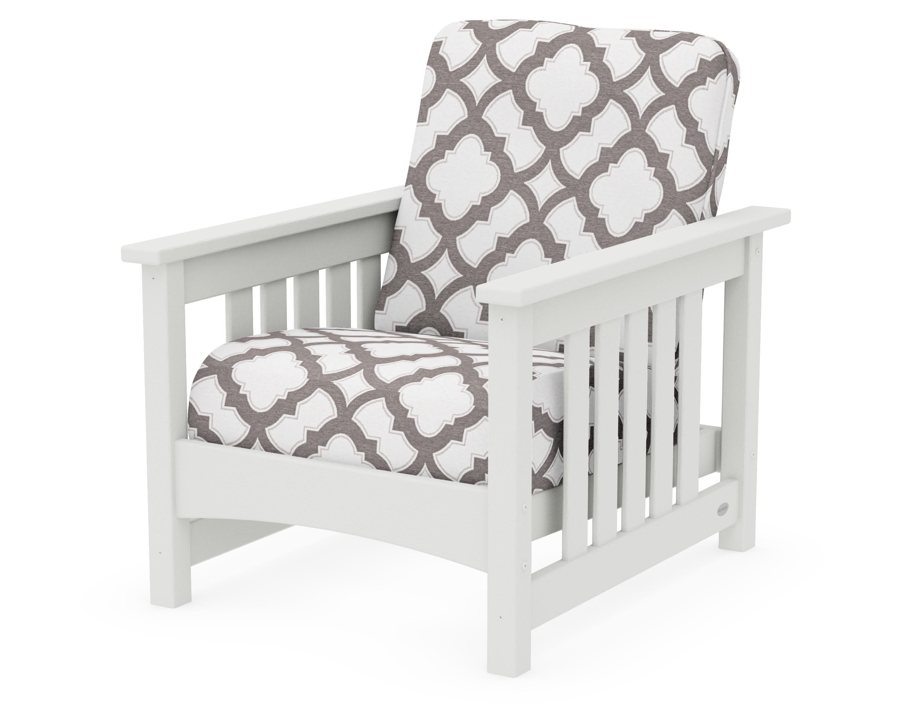 Club Mission Chair in Vintage White / Trellis Grey Mist