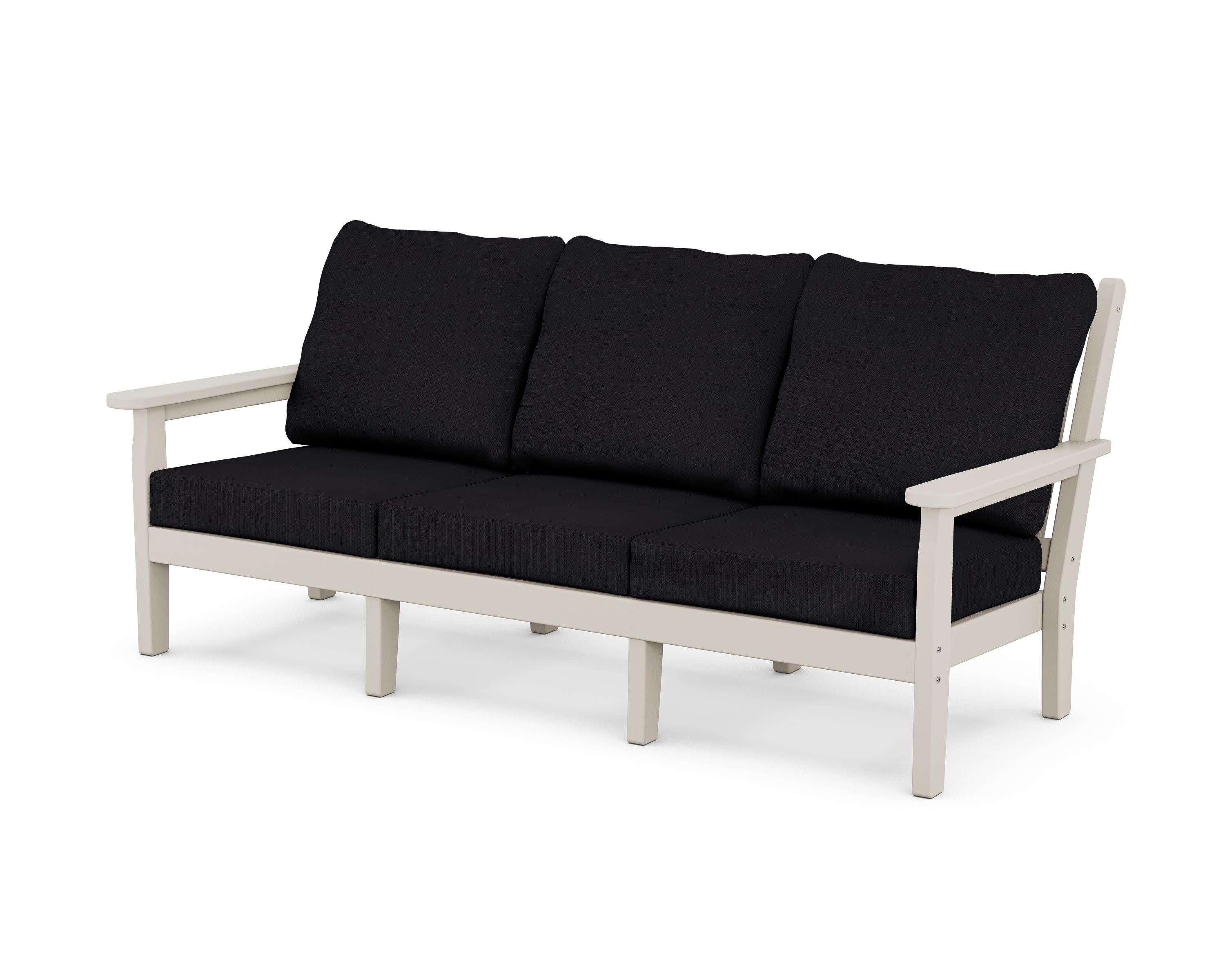Chippendale Deep Seating Sofa in Sand / Midnight Linen