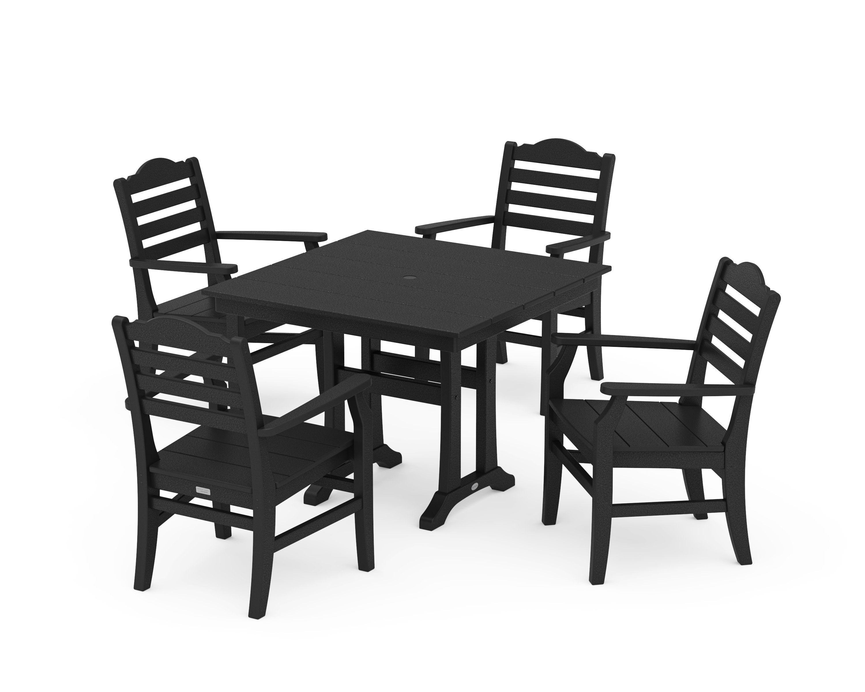Savannah 5-Piece Farmhouse Dining Set with Trestle Legs in Black