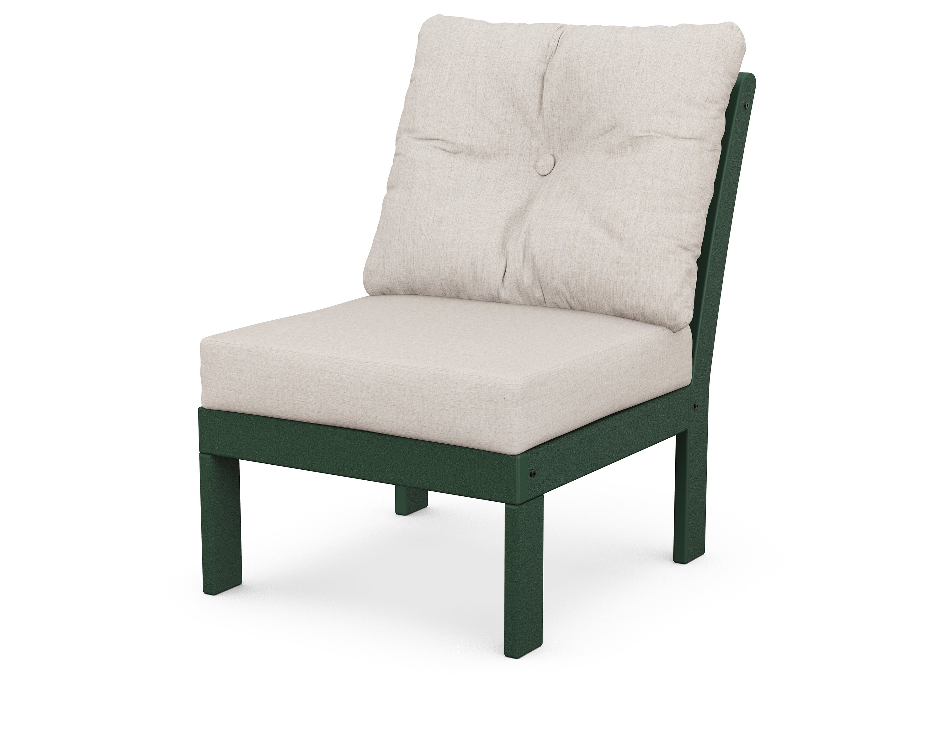 Vineyard Modular Armless Chair in Green / Cast Ash