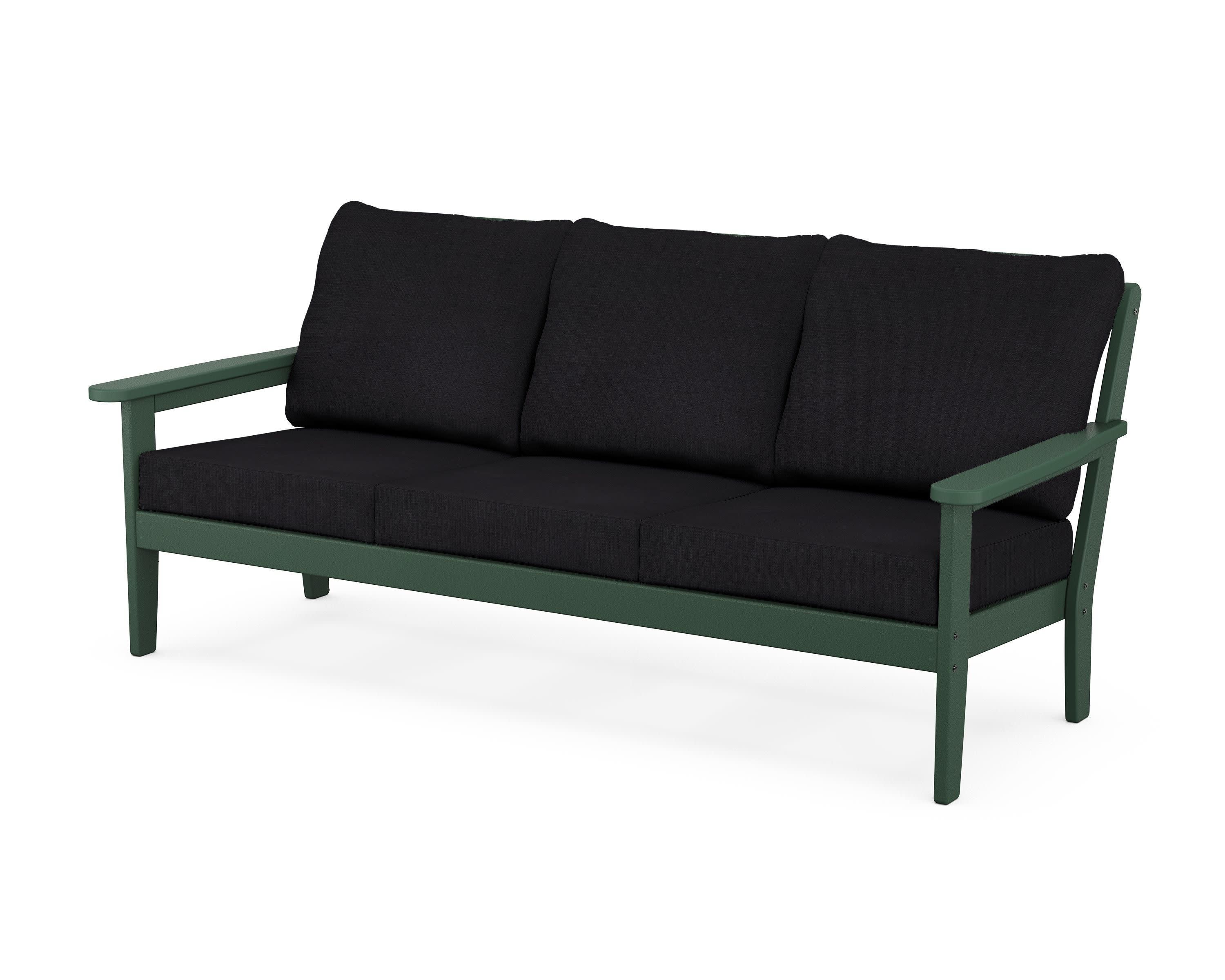 Cottage Deep Seating Sofa in Green / Midnight Linen