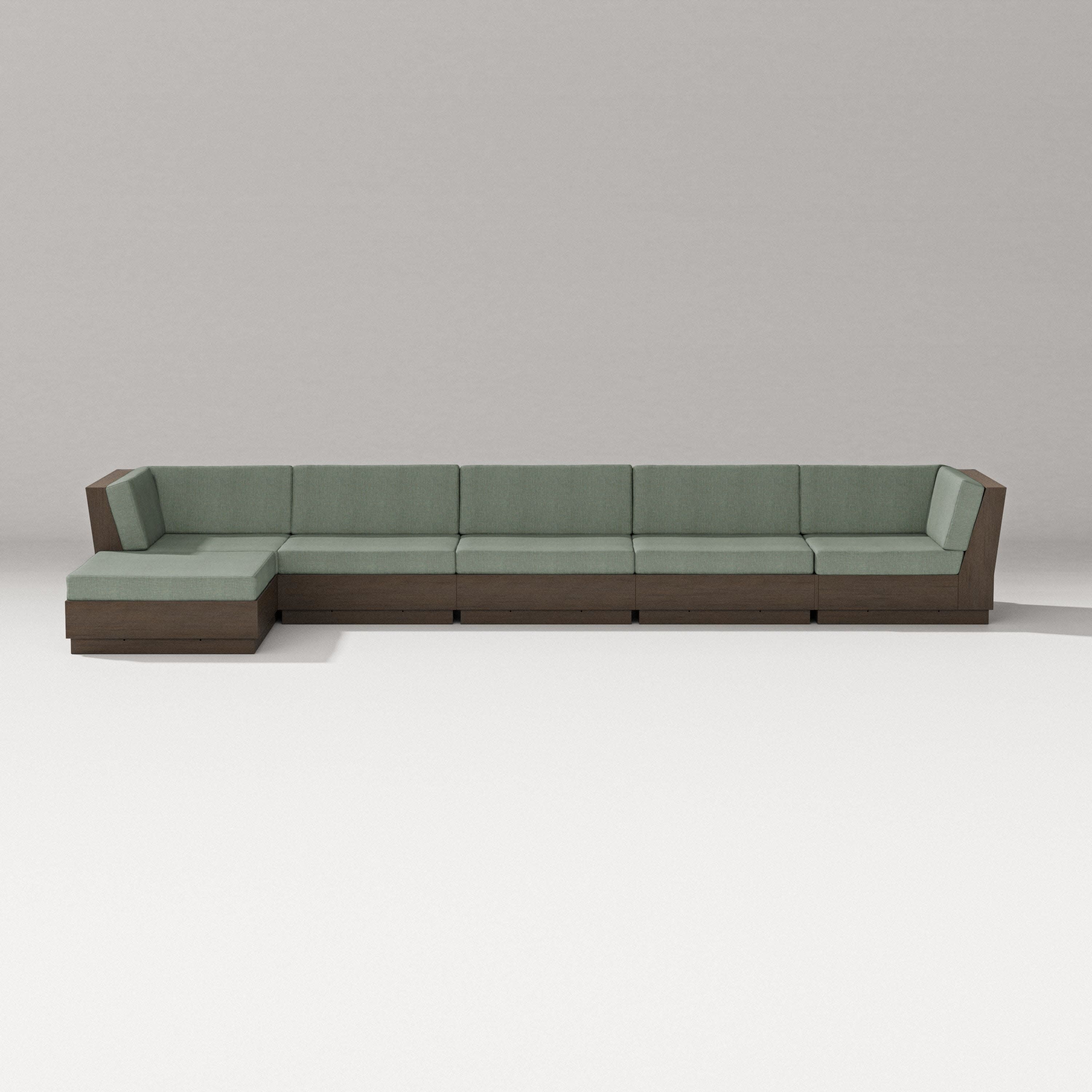 Elevate 6-Piece Chaise Sectional in Kona / Cast Sage