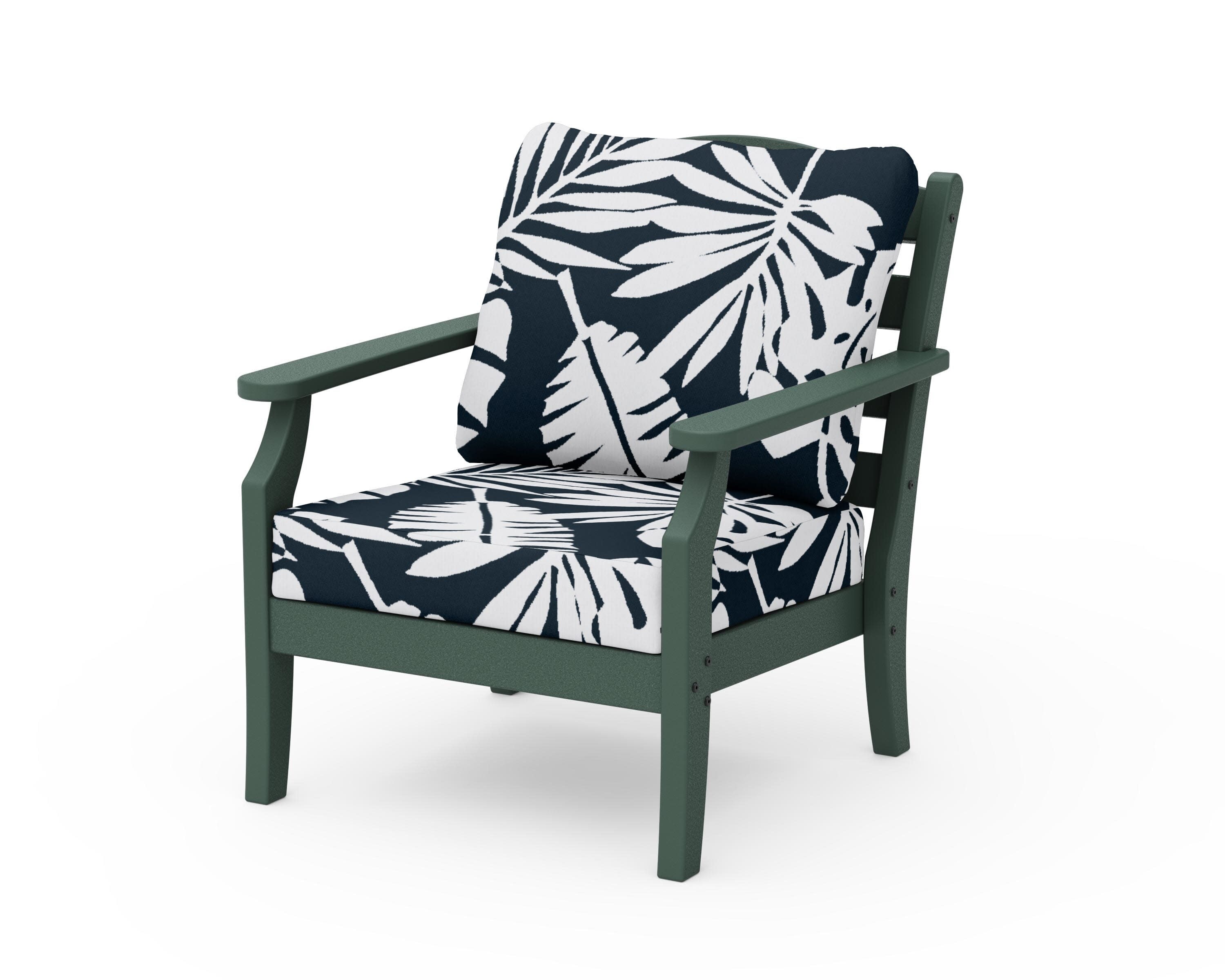 Savannah Deep Seating Chair in Green / Leaf Marine Indigo