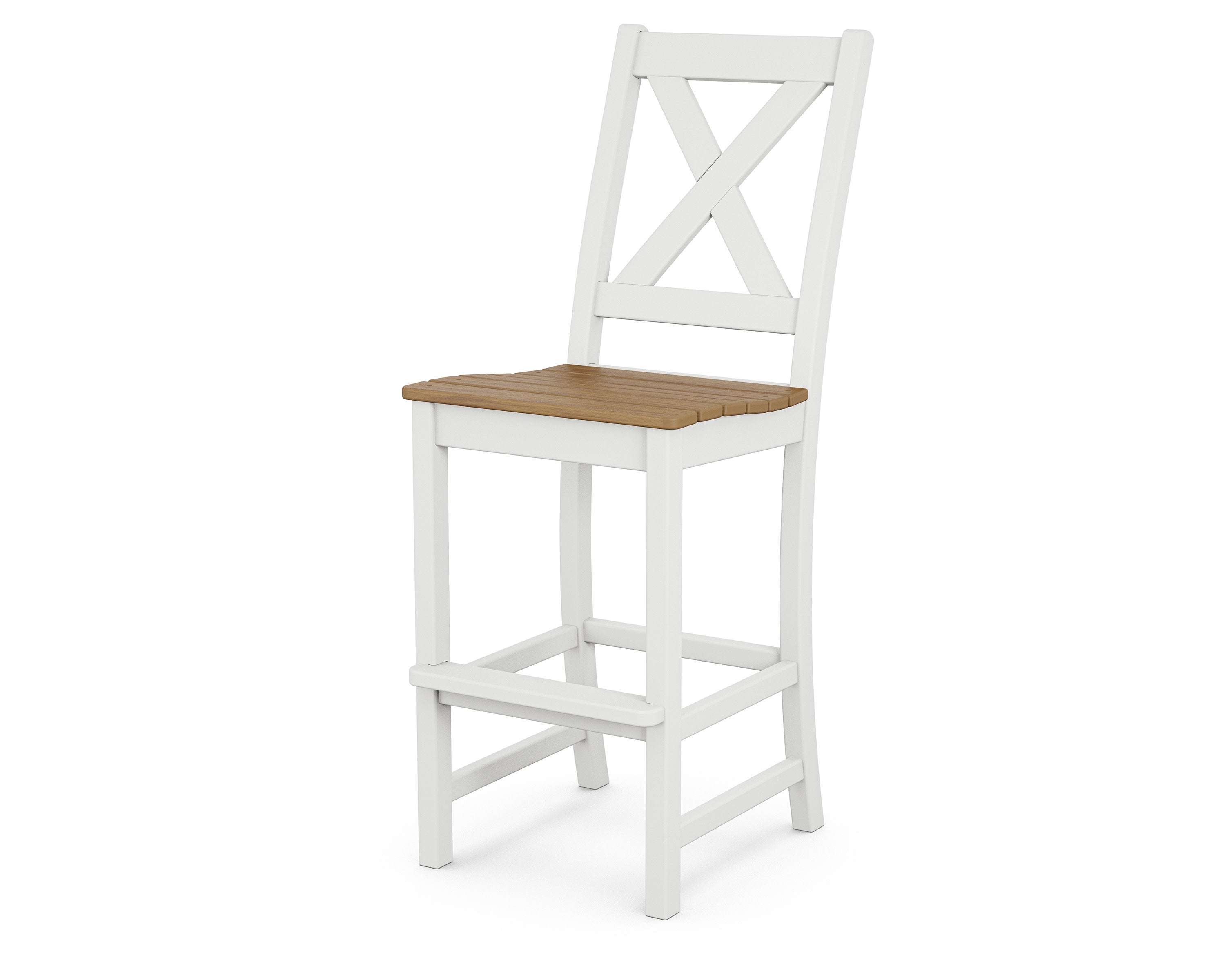 Braxton Bar Side Chair in White / Natural