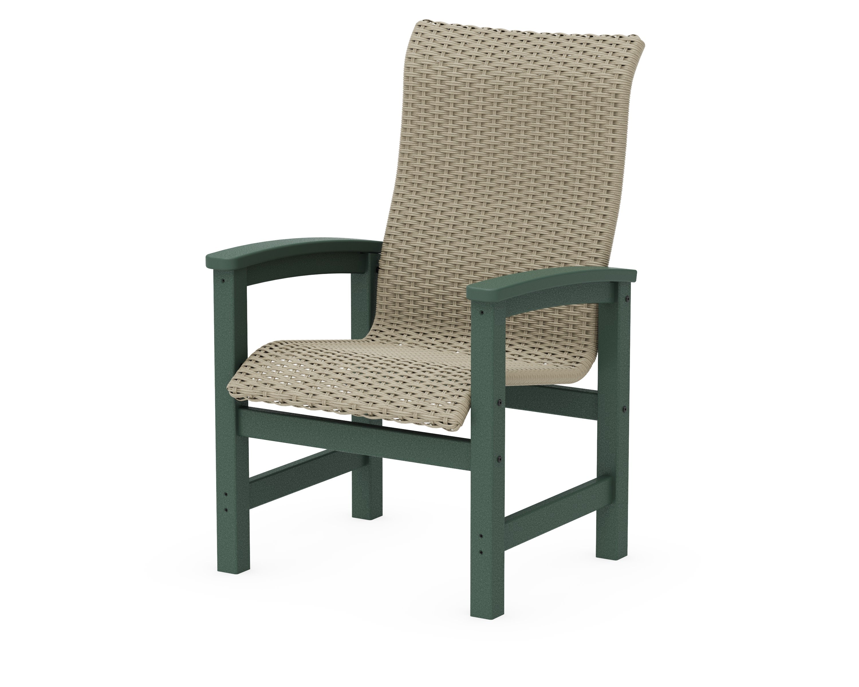 Coastal Woven High-Back Dining Chair in Green / Dune Grass