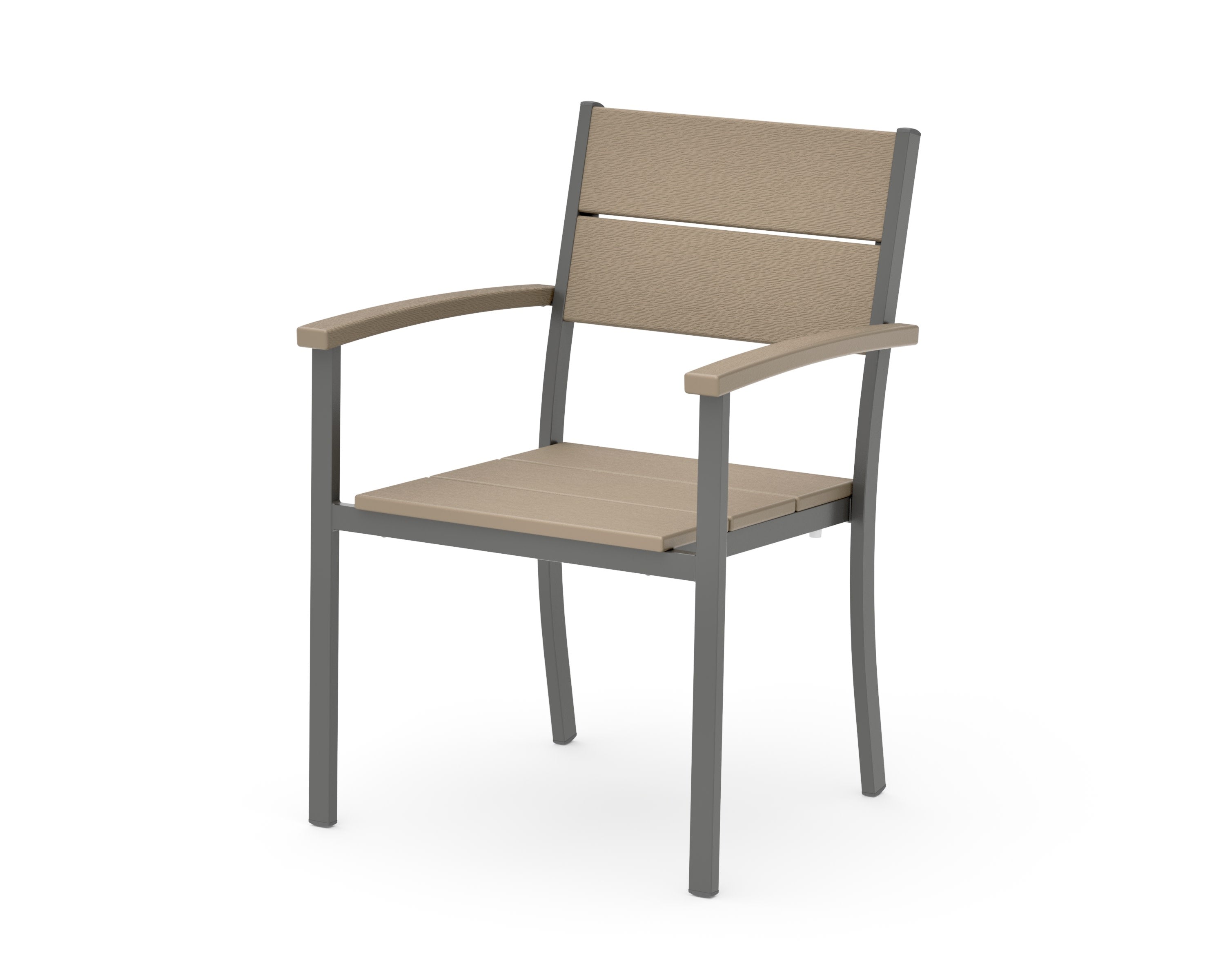 Main Street Stacking Dining Arm Chair in Charcoal / Vintage Sahara