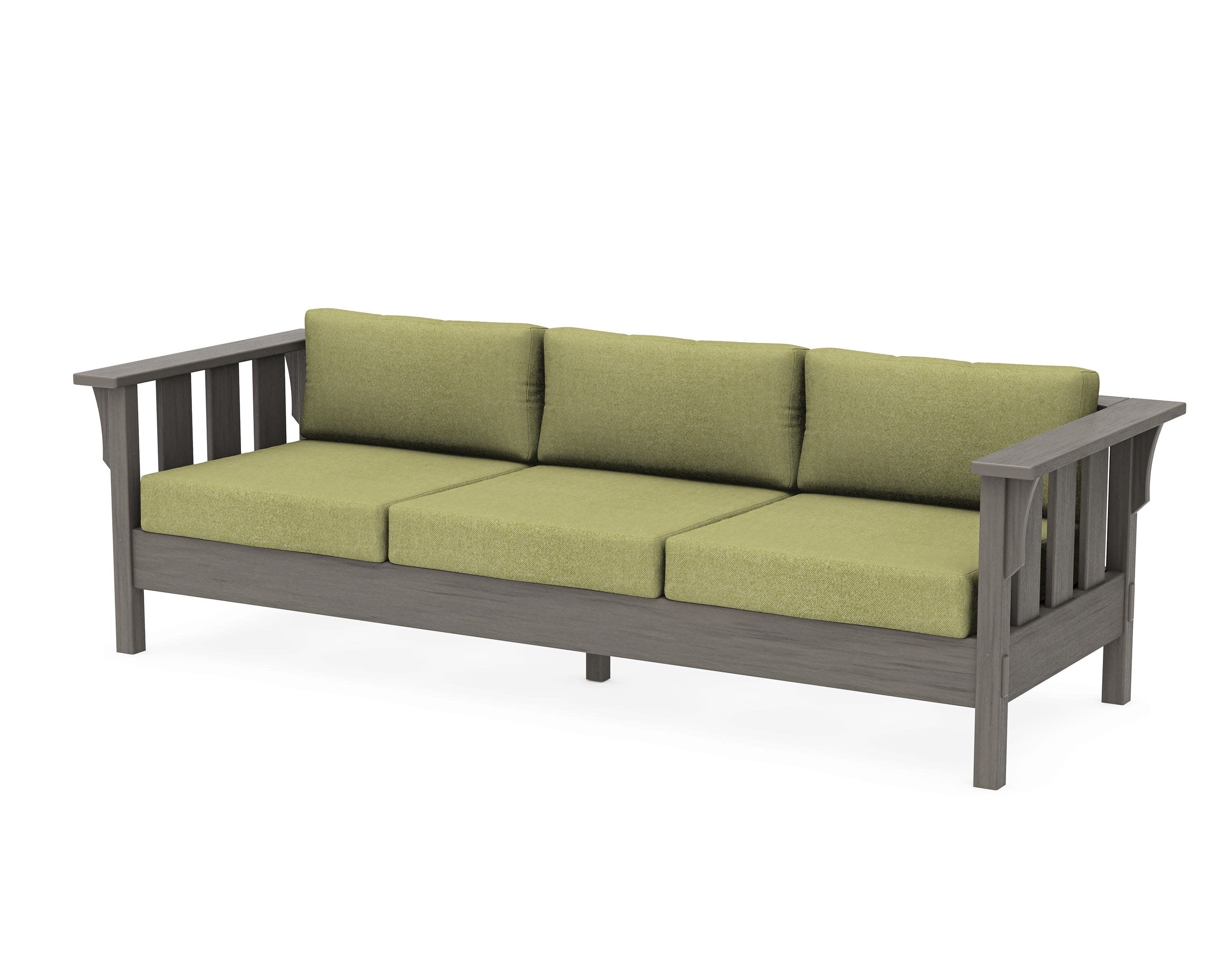 Acadia Deep Seating Sofa in Driftwood / Chartreuse Boucle
