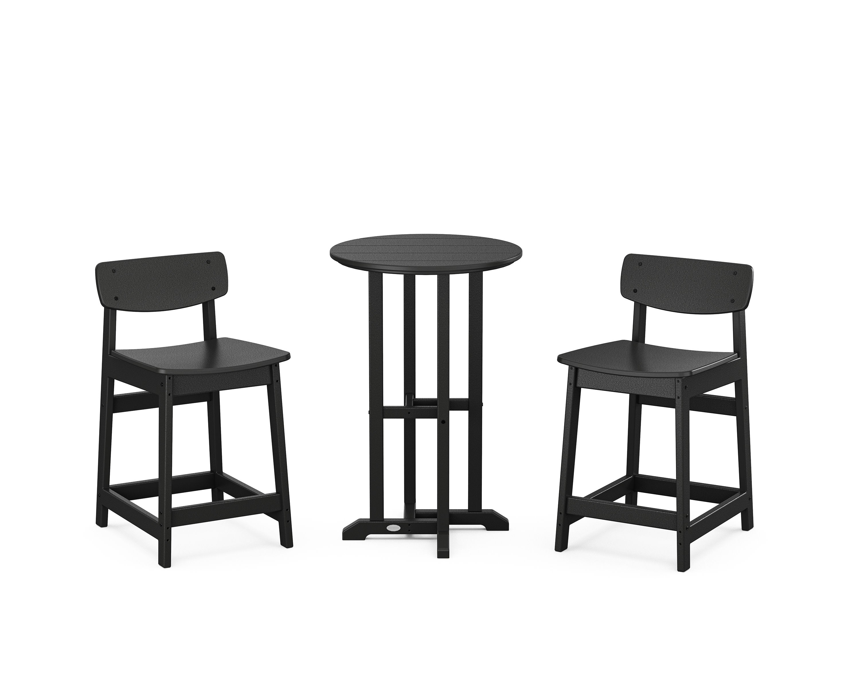 Modern Studio Urban Lowback 3-Piece Bistro Counter Set in Black