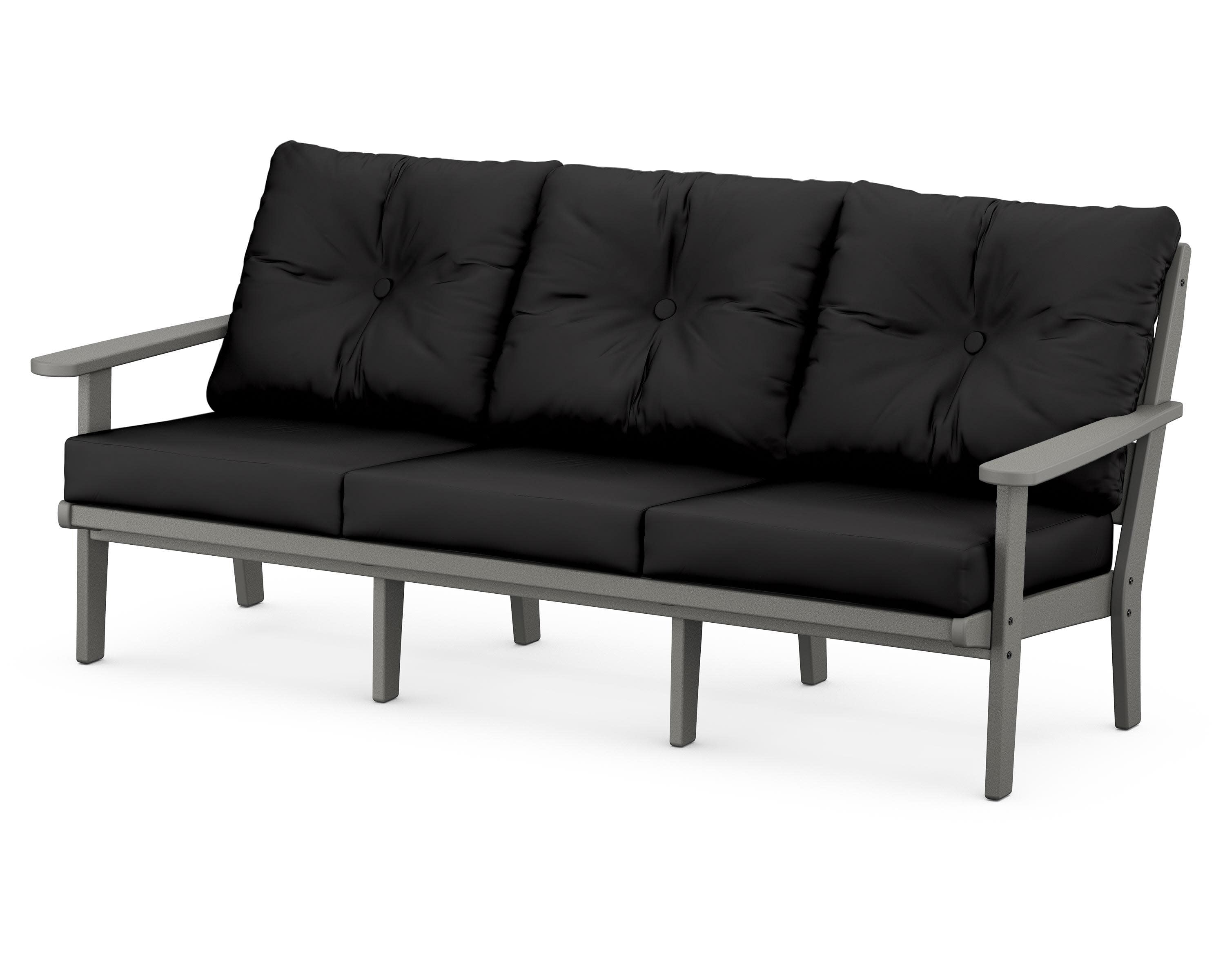 Lakeside Deep Seating Sofa in Slate Grey / Canvas Black