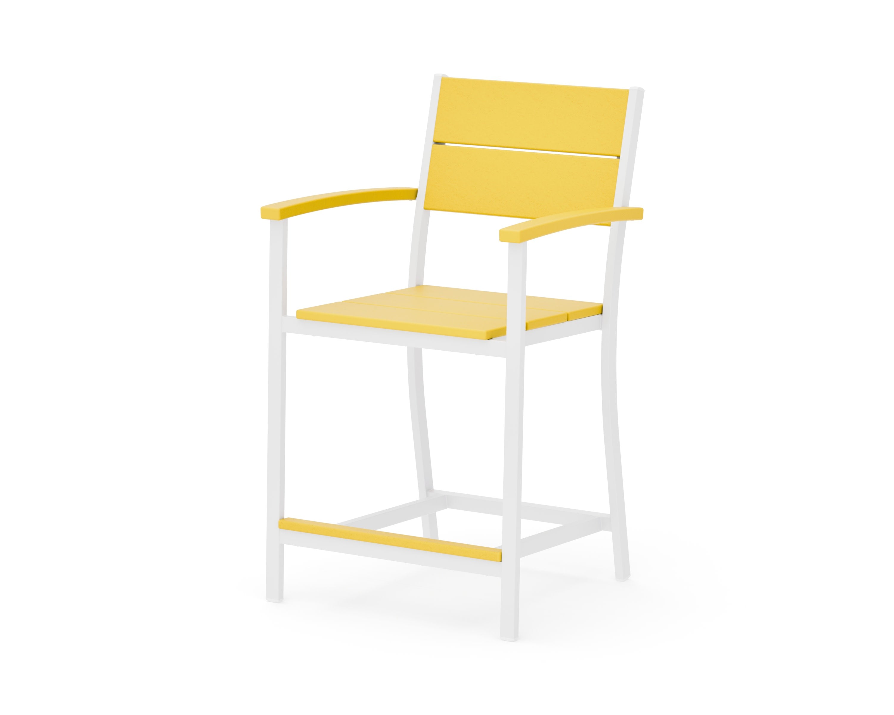 Main Street Counter Arm Chair in White / Lemon