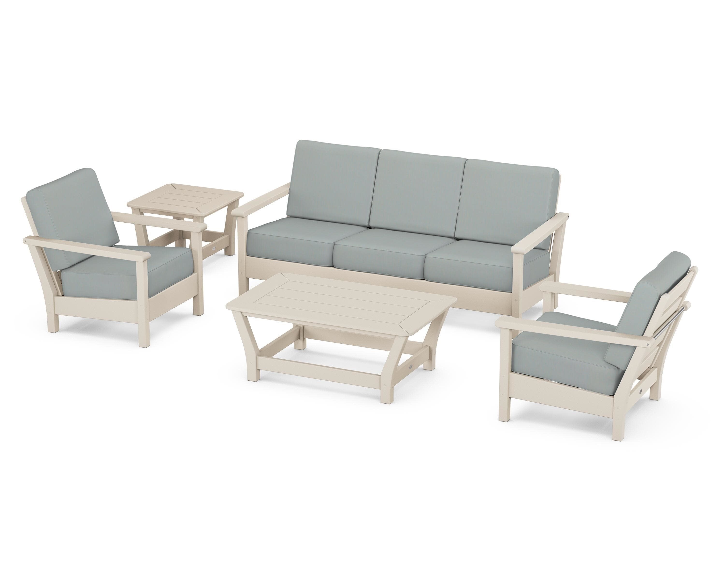Harbour 5-Piece Deep Seating Set in Sand / Spa