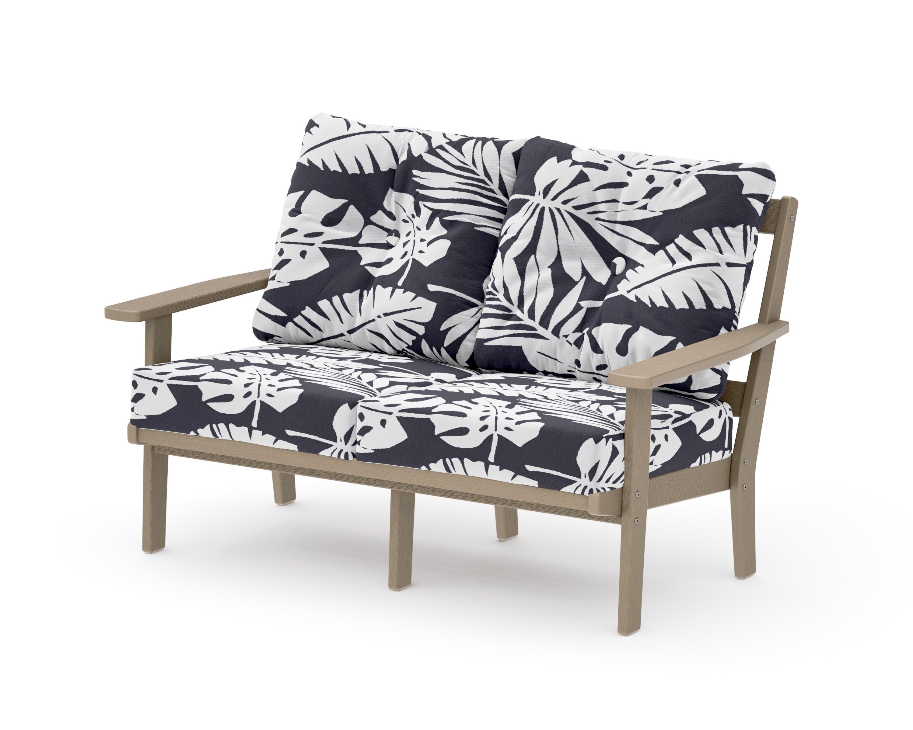 Oxford Deep SeatingLoveseat in Vintage Sahara / Leaf Navy