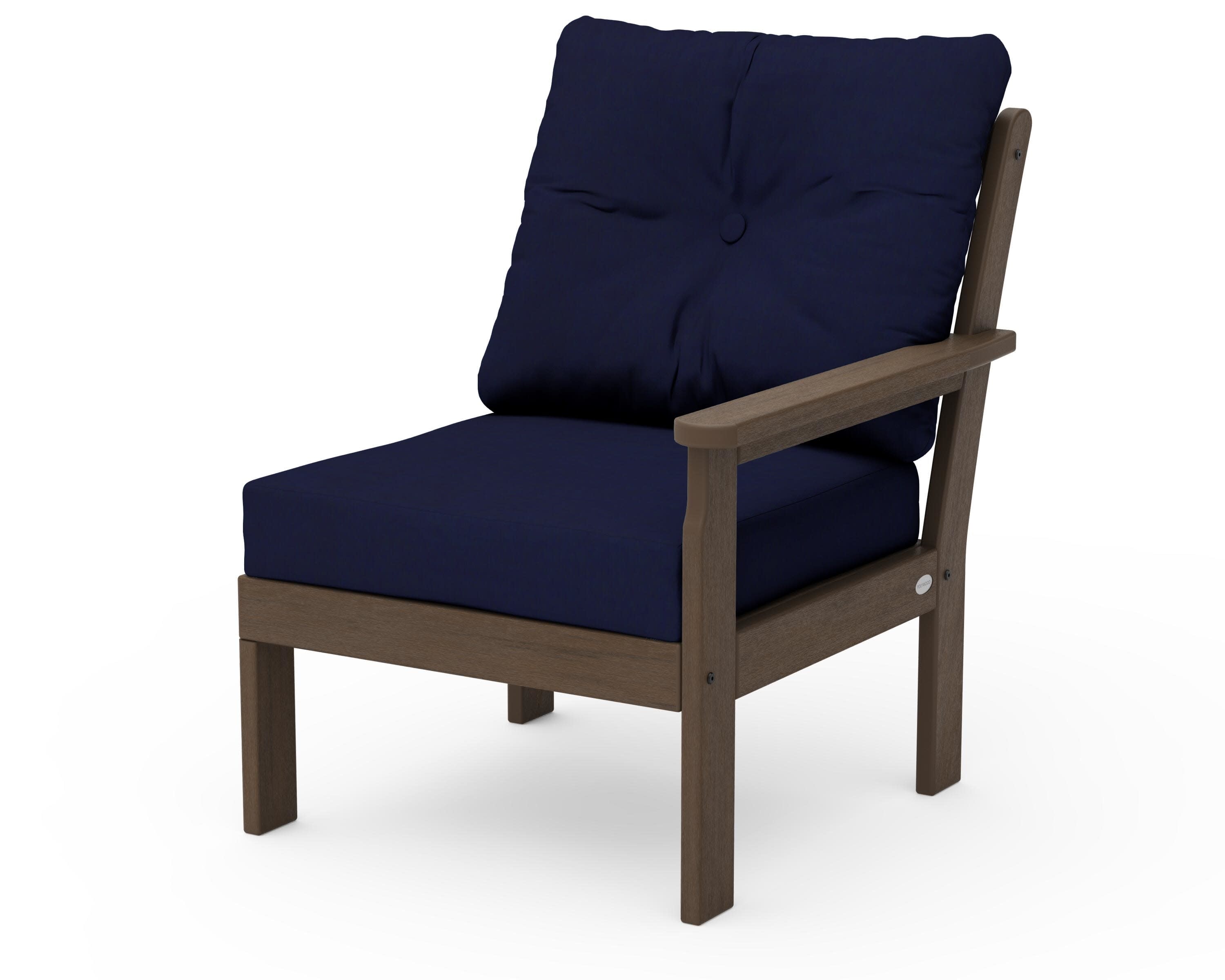 Vineyard Modular Right Arm Chair in Kona / Navy
