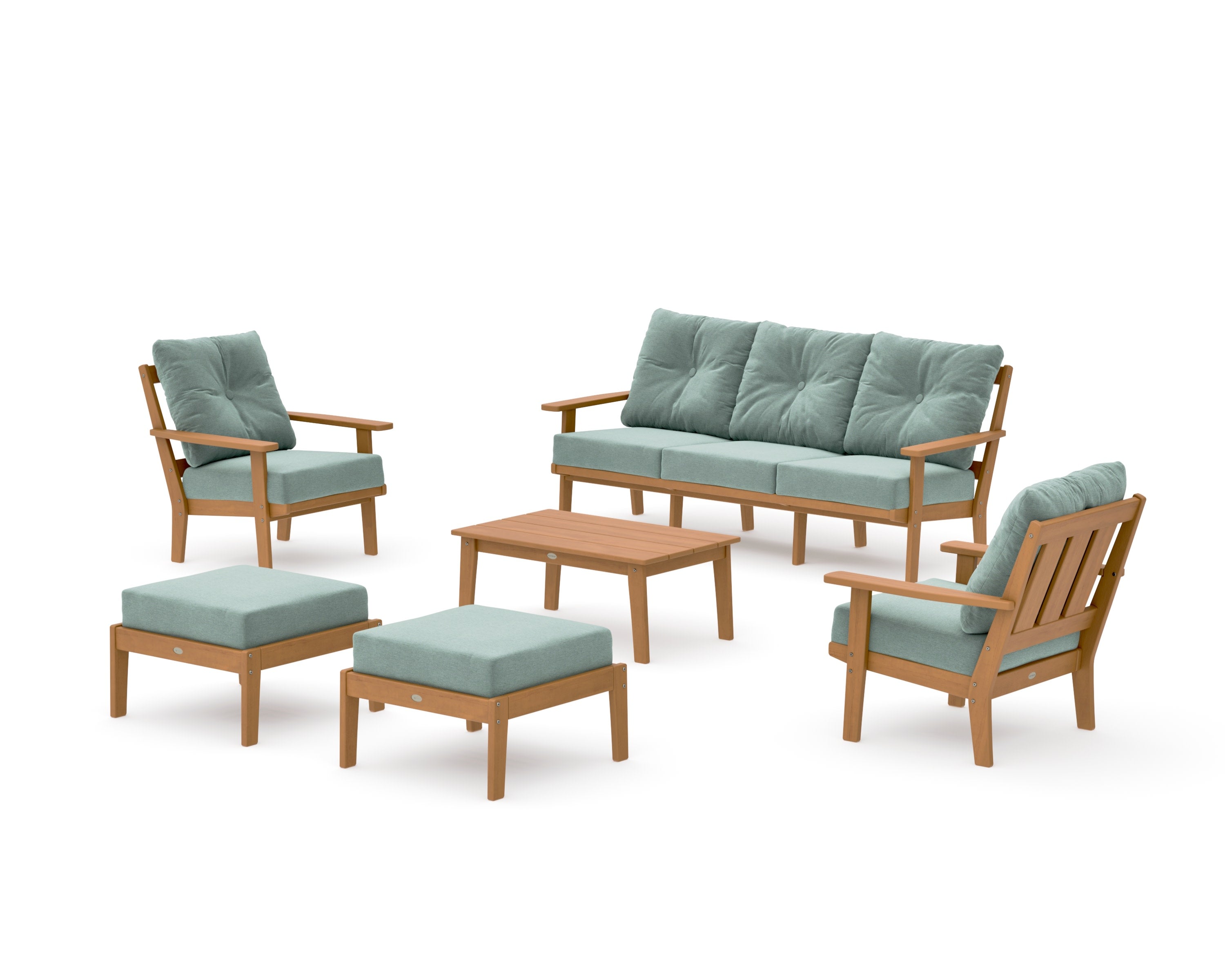 Oxford 6-Piece Lounge Sofa Set in Natural / Glacier Spa