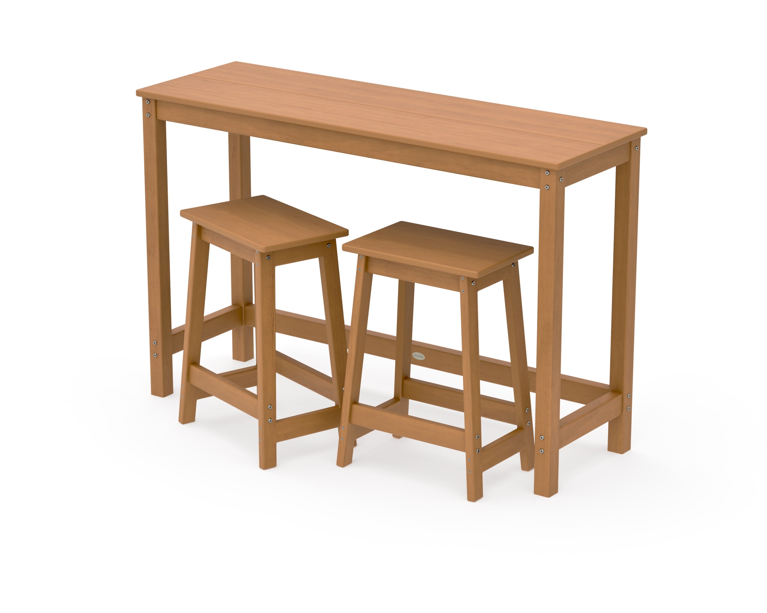 Modern Studio Stool 3-Piece Counter Balcony Set in Natural