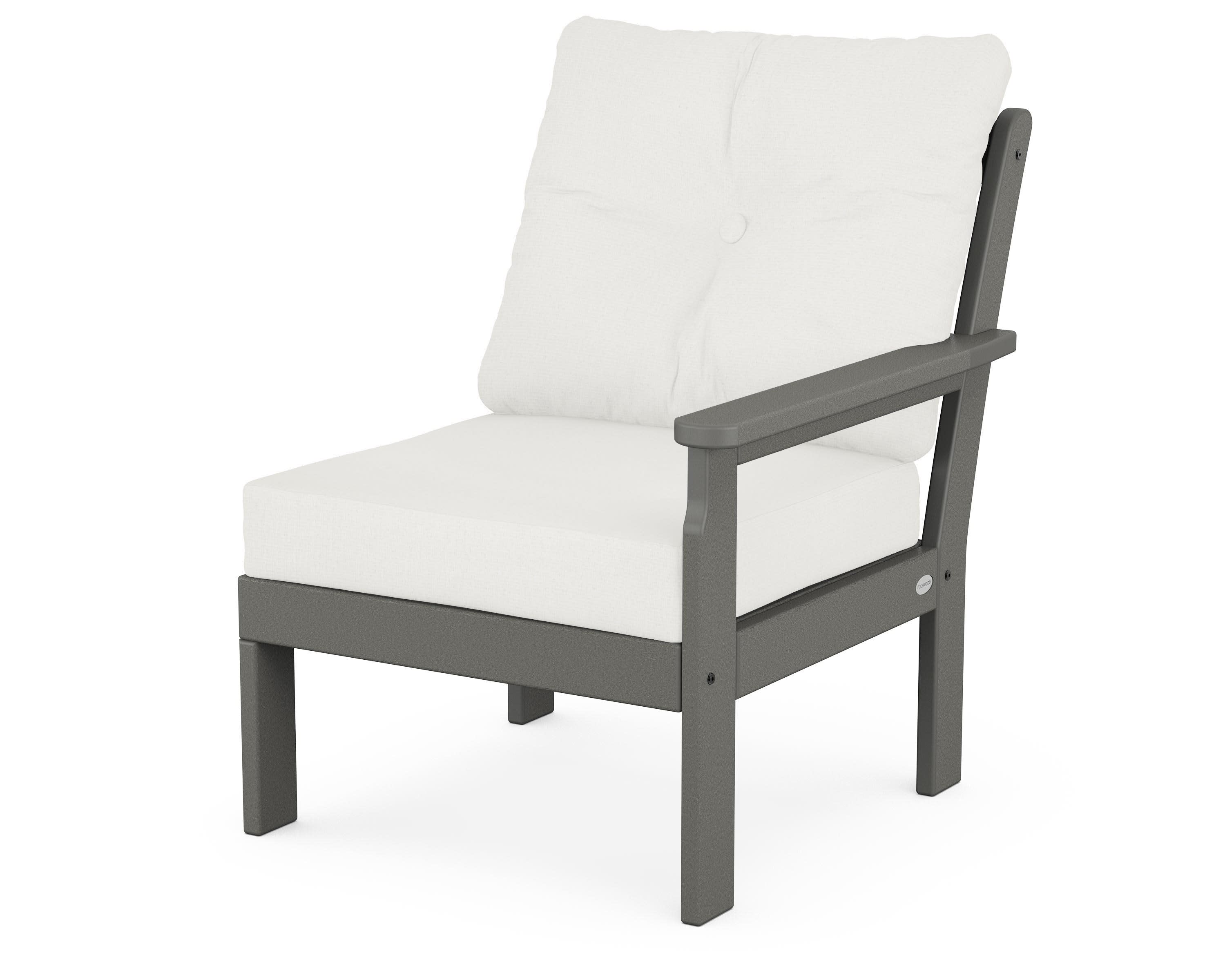 Vineyard Modular Right Arm Chair in Slate Grey / Natural Linen