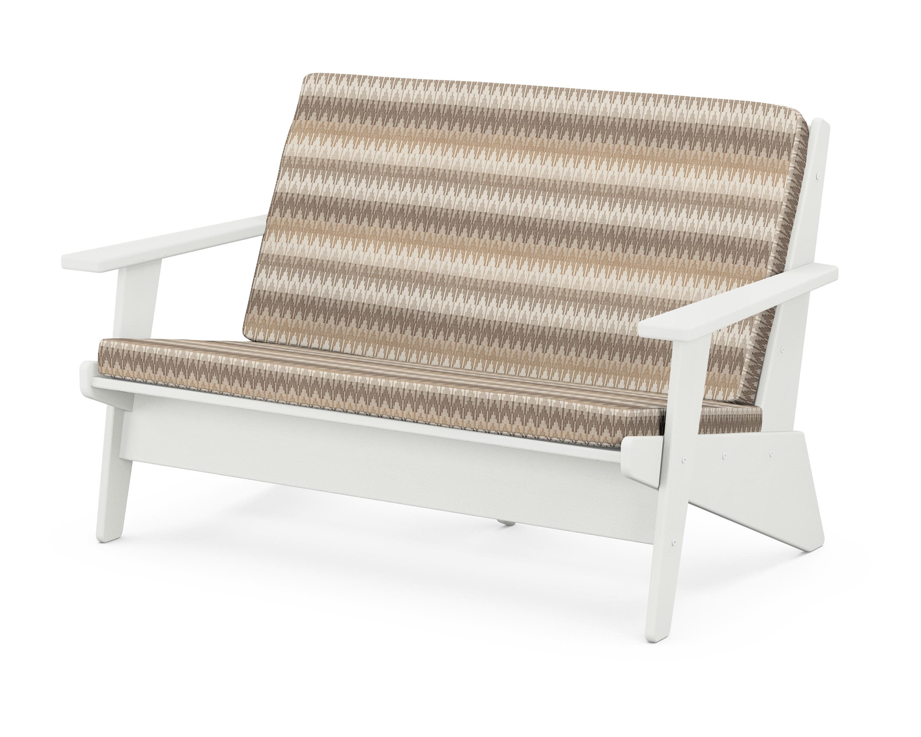 Riviera Modern Lounge Loveseat in Vintage White / Valley Dune