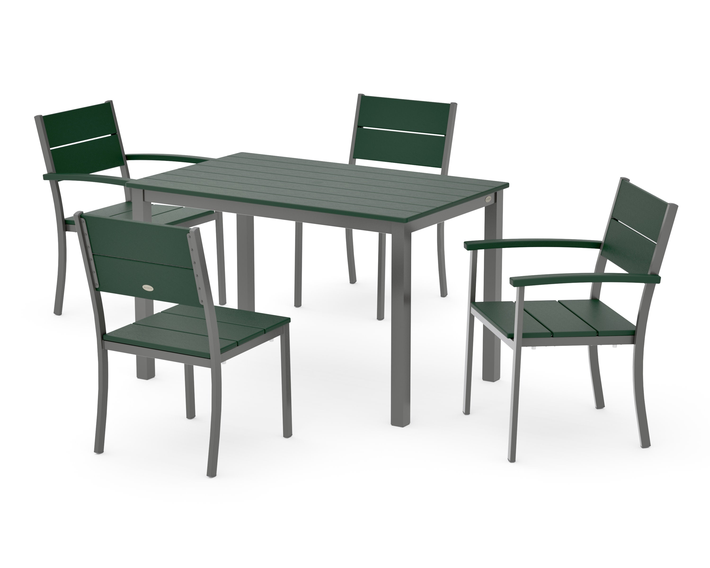 Main Street 5-Piece Dining Set in Charcoal / Green