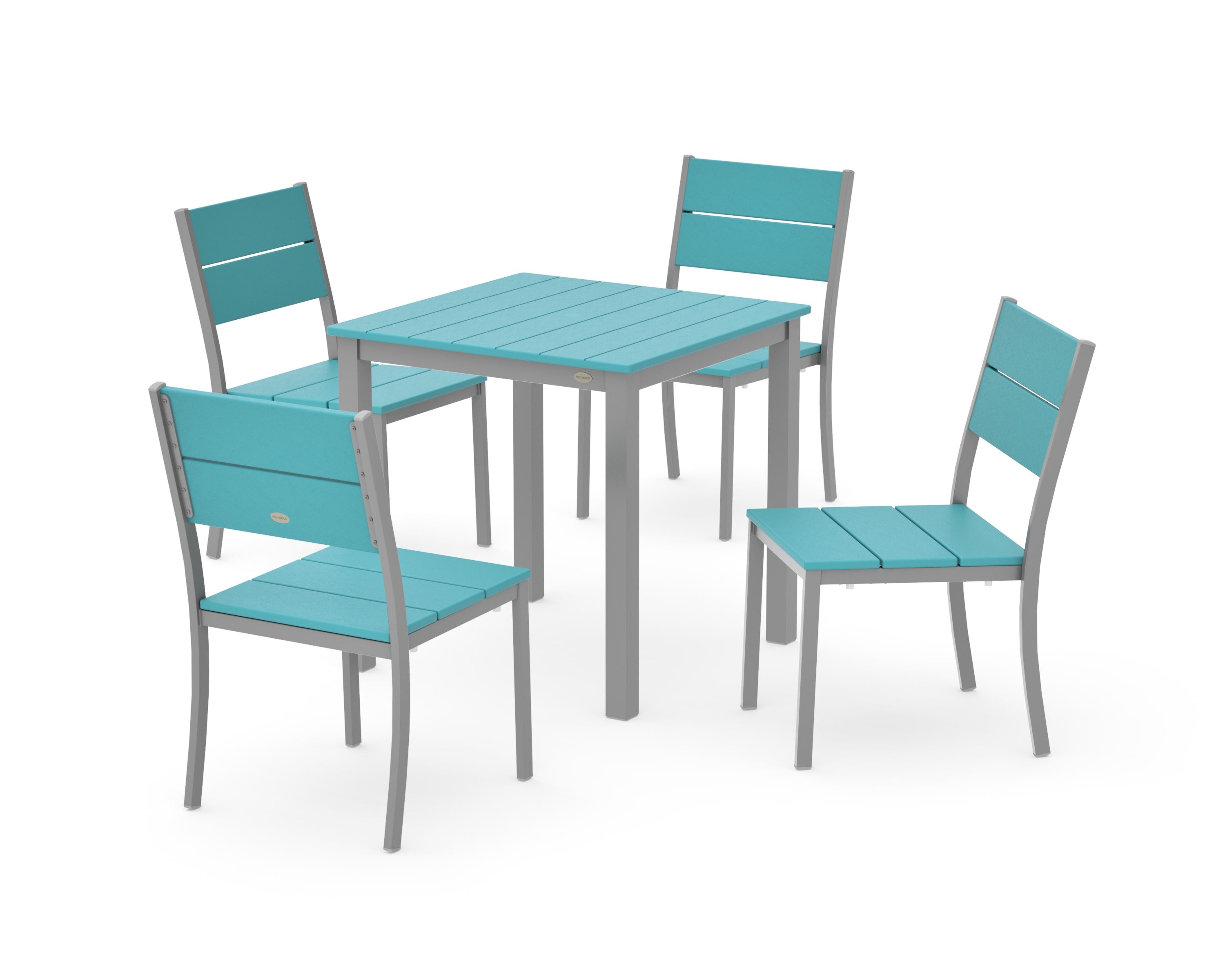 Main Street 5-Piece Square Dining Set- Small in Silver / Aruba