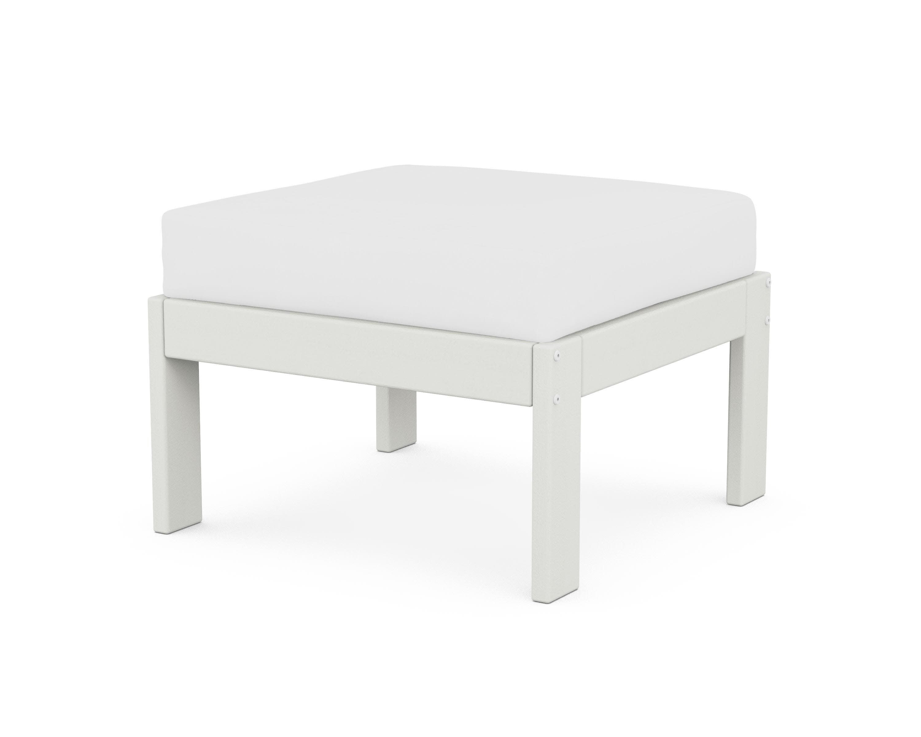 Vineyard Modular Ottoman in Vintage White / Natural