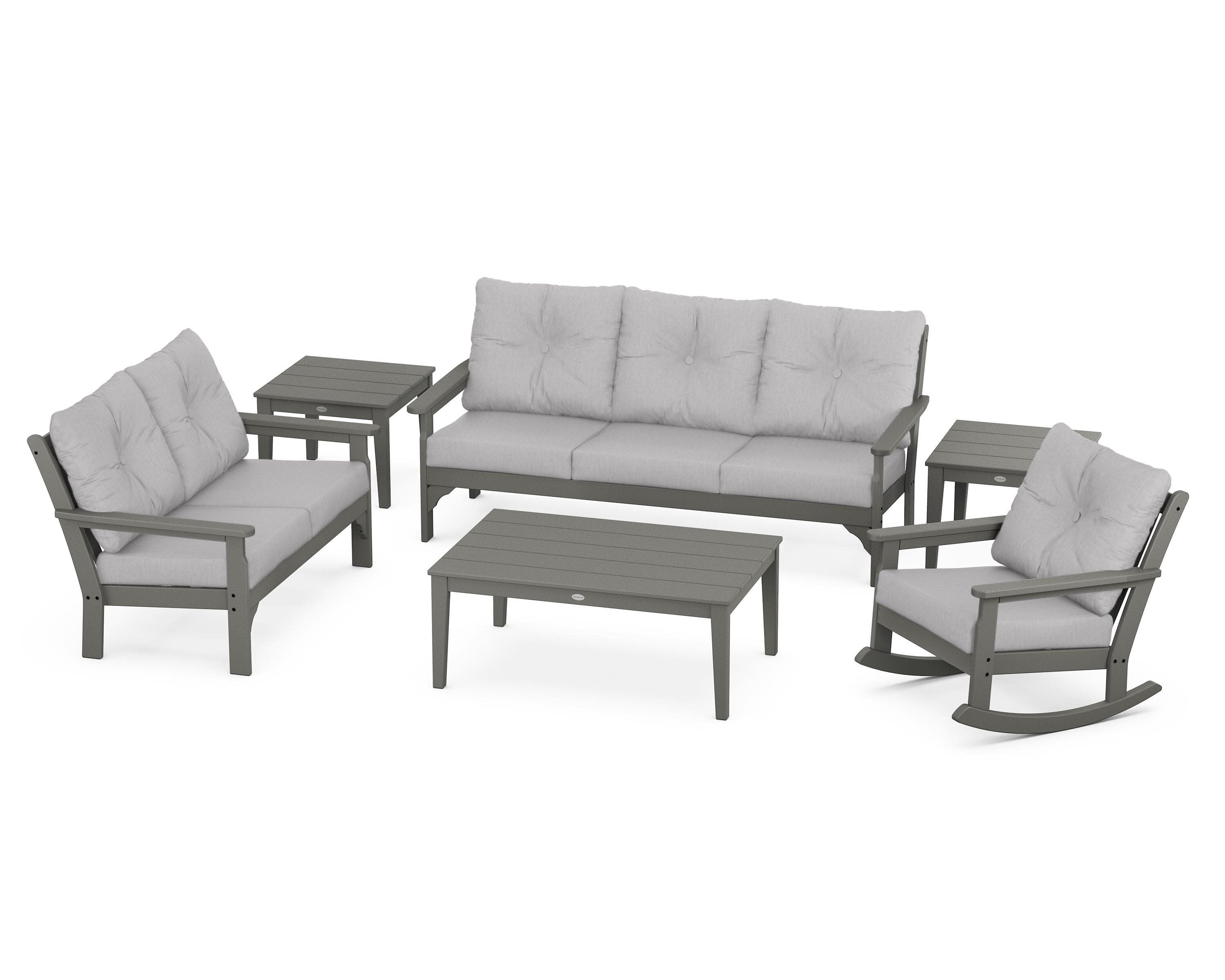 Vineyard 6-Piece Deep Seating Set in Slate Grey / Granite