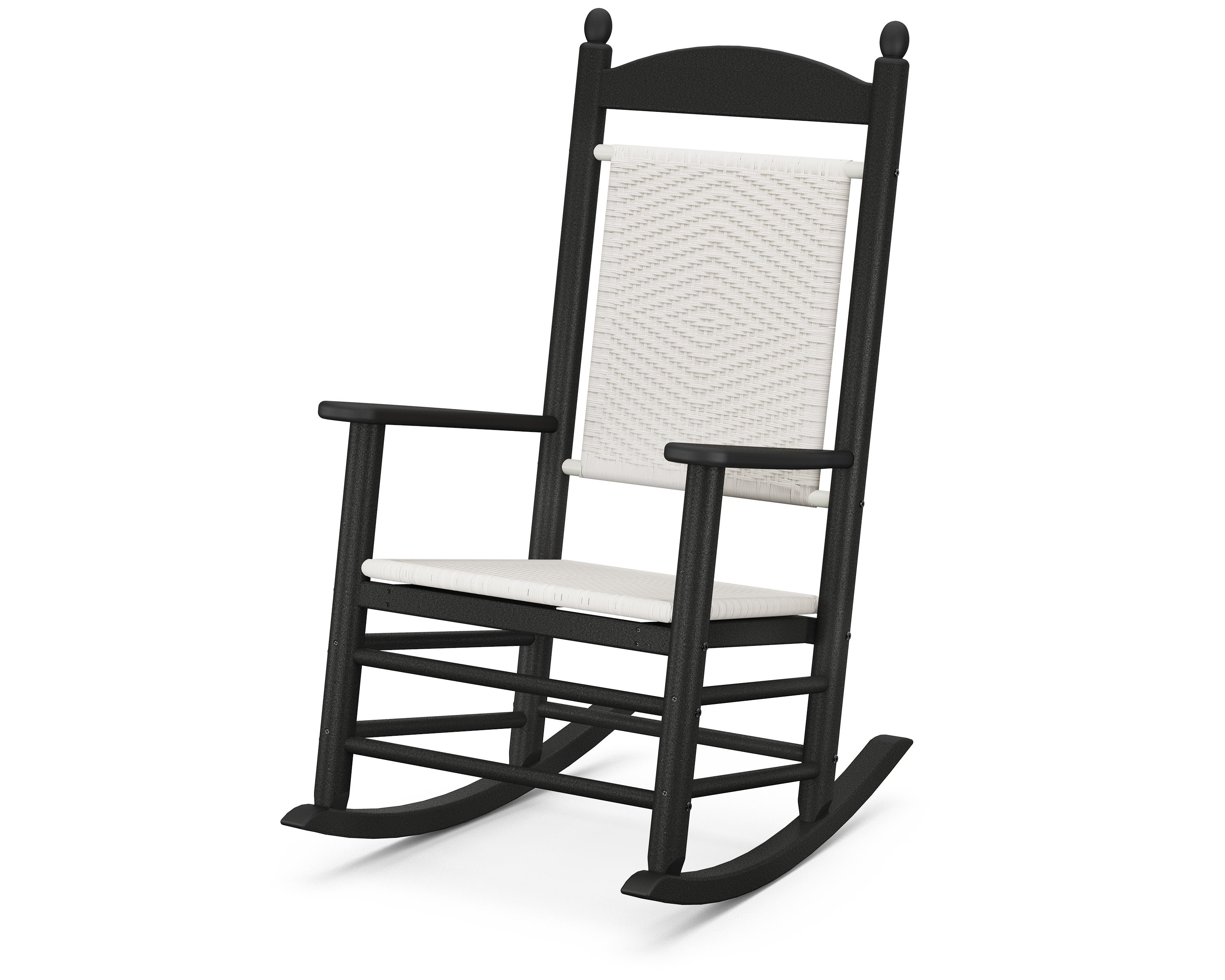 Jefferson Woven Rocking Chair in Black / White Loom