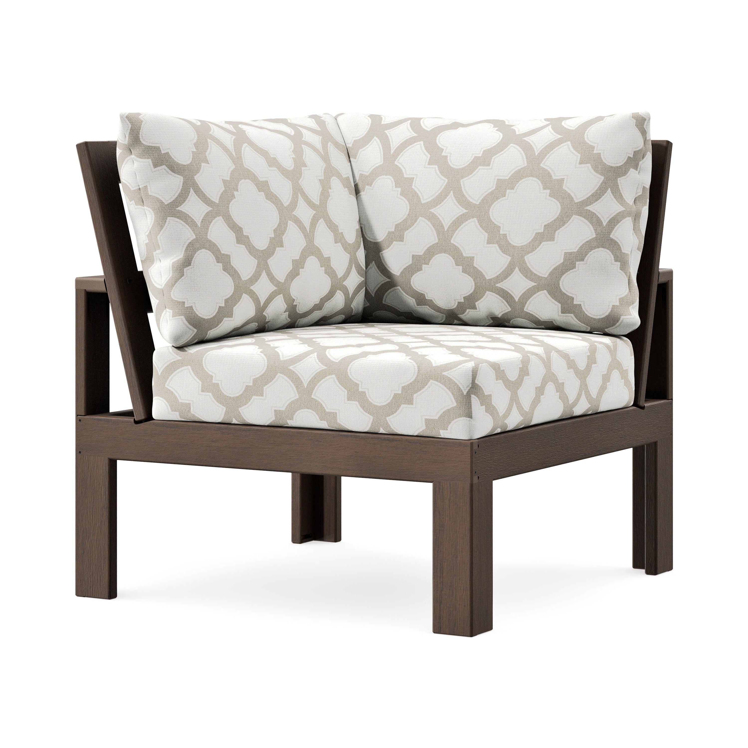 Modular Corner Chair in Kona / Trellis Dune Burlap