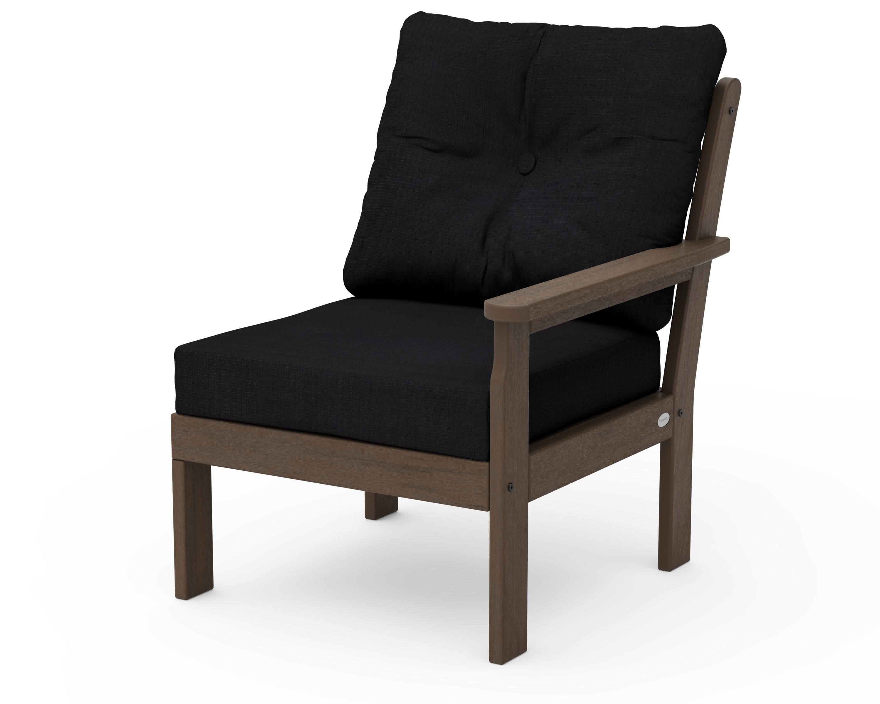 Vineyard Modular Right Arm Chair in Kona / Midnight Linen