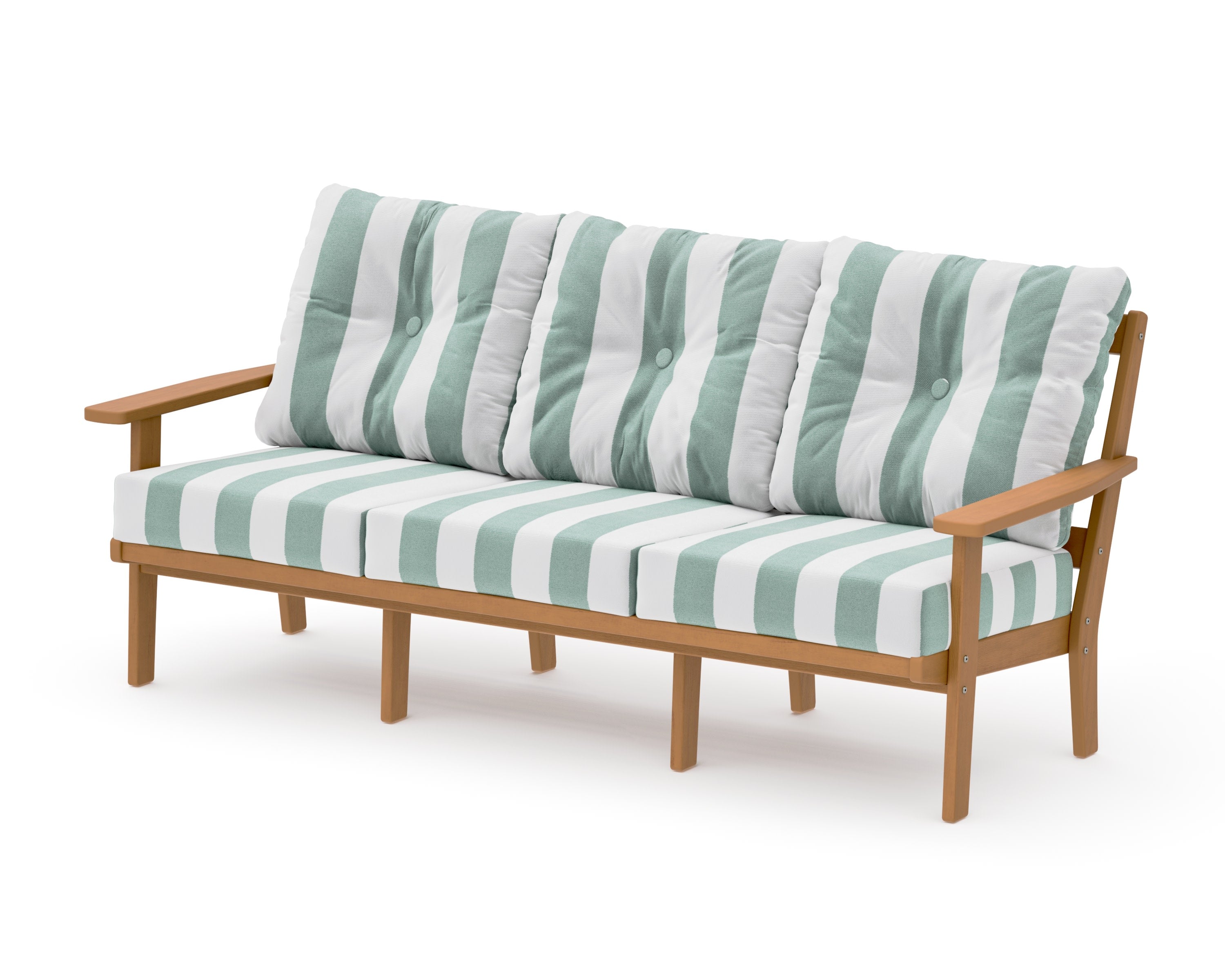 Oxford Deep Seating Sofa in Natural / Cabana Stripe Glacier Spa