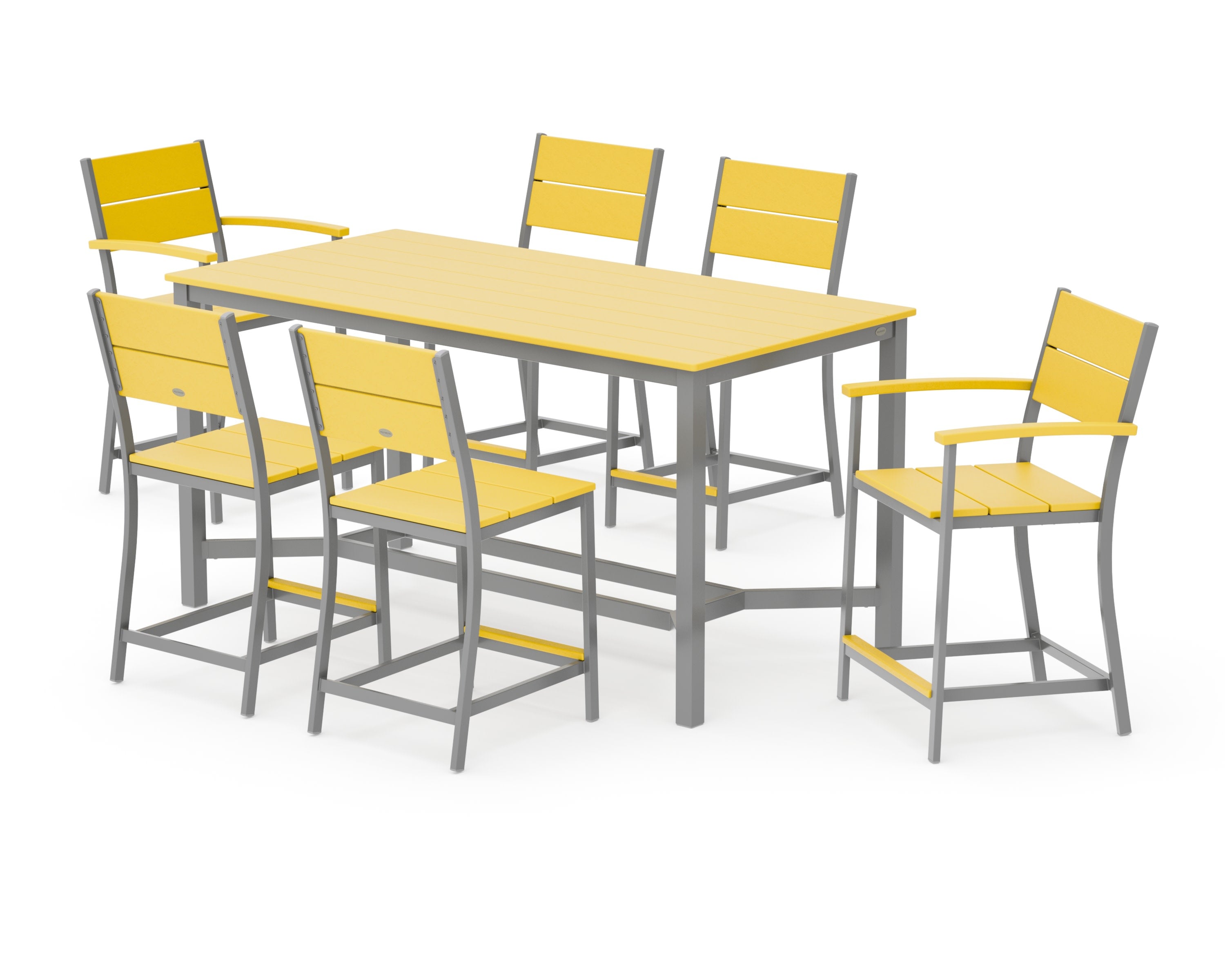 Main Street 7-Piece Counter Set in Silver / Lemon