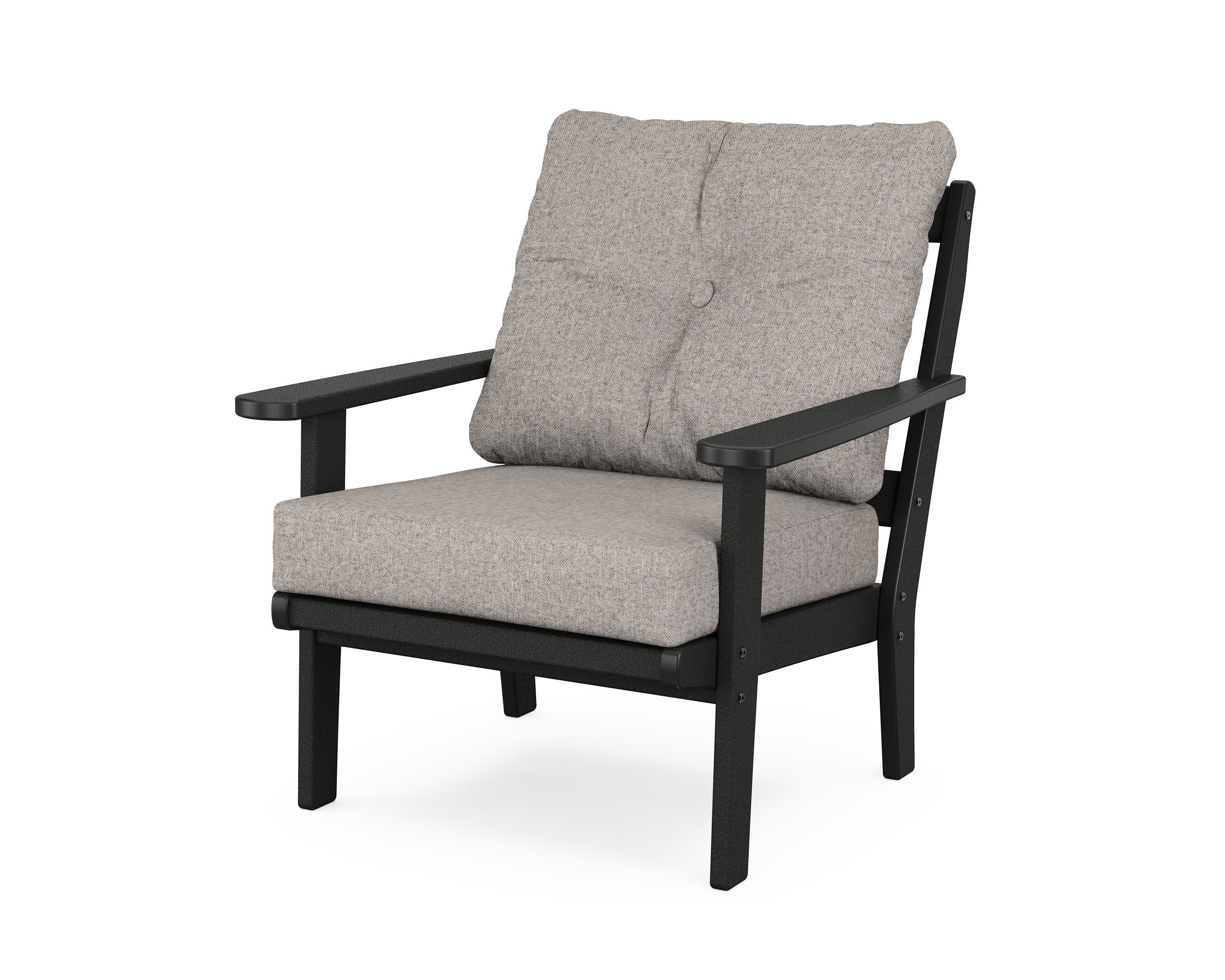 Mission Deep Seating Chair in Black / Weathered Tweed