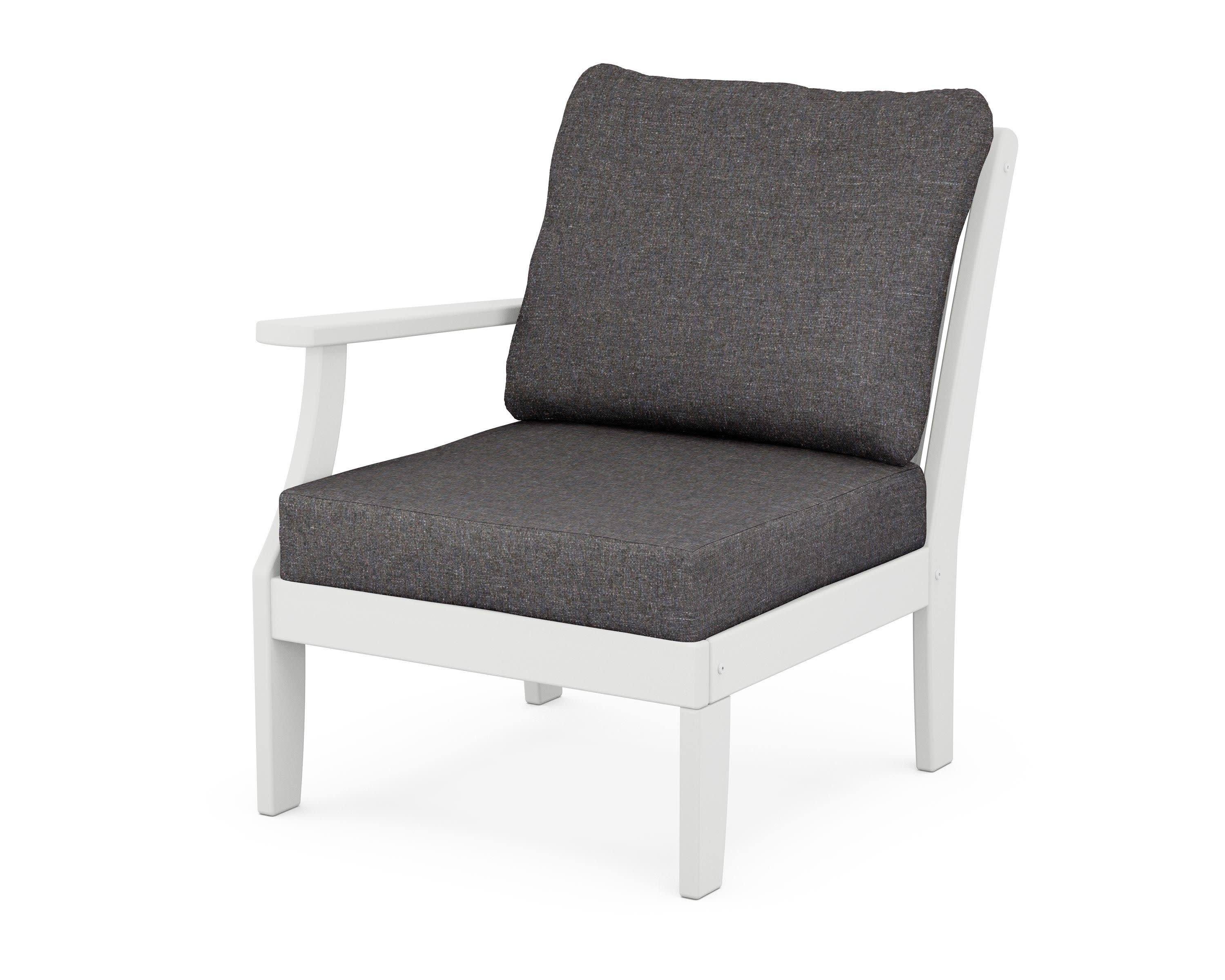 Braxton Modular Left Arm Chair in White / Ash Charcoal