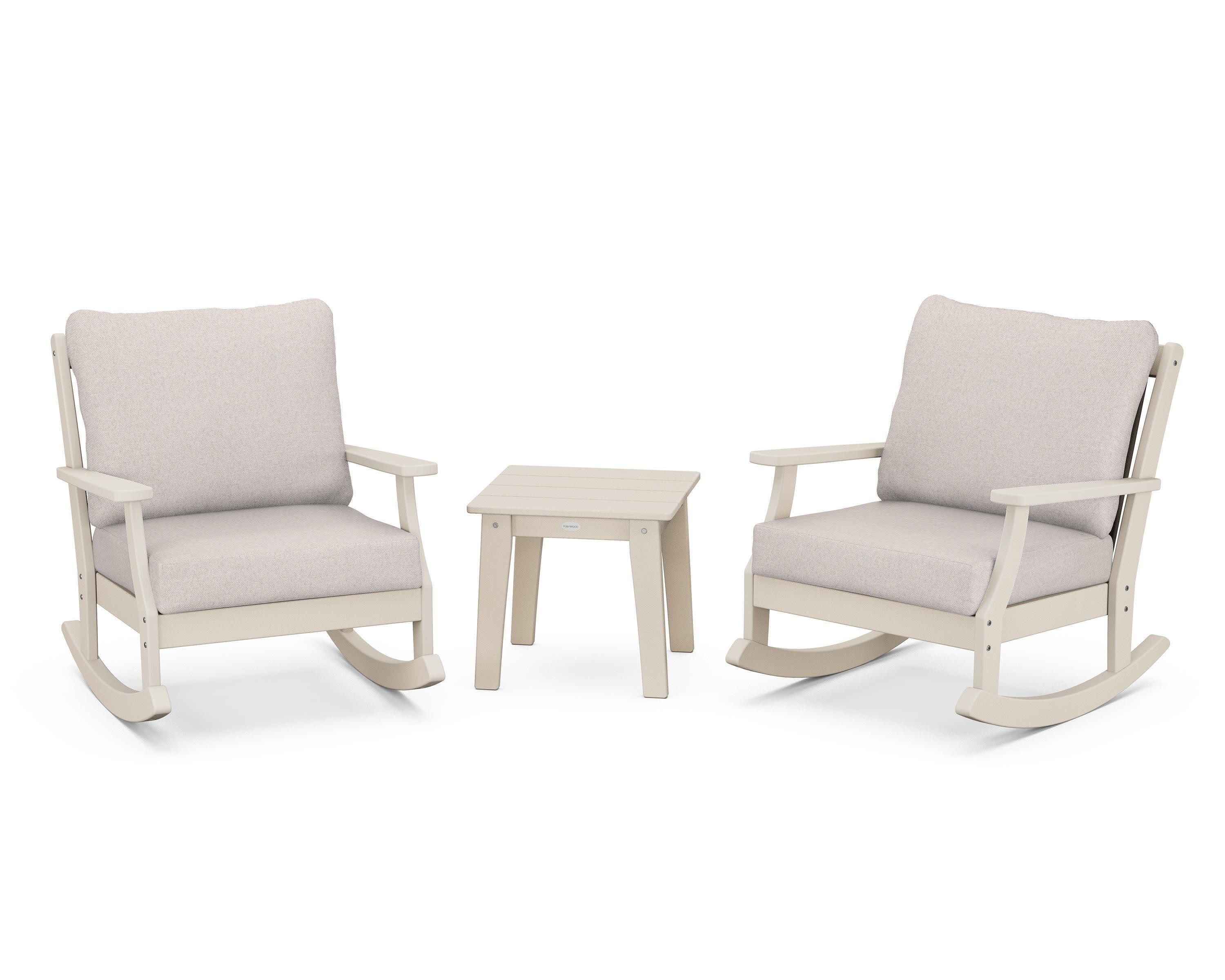 Braxton 3-Piece Deep Seating Rocker Set in Sand / Dune Burlap