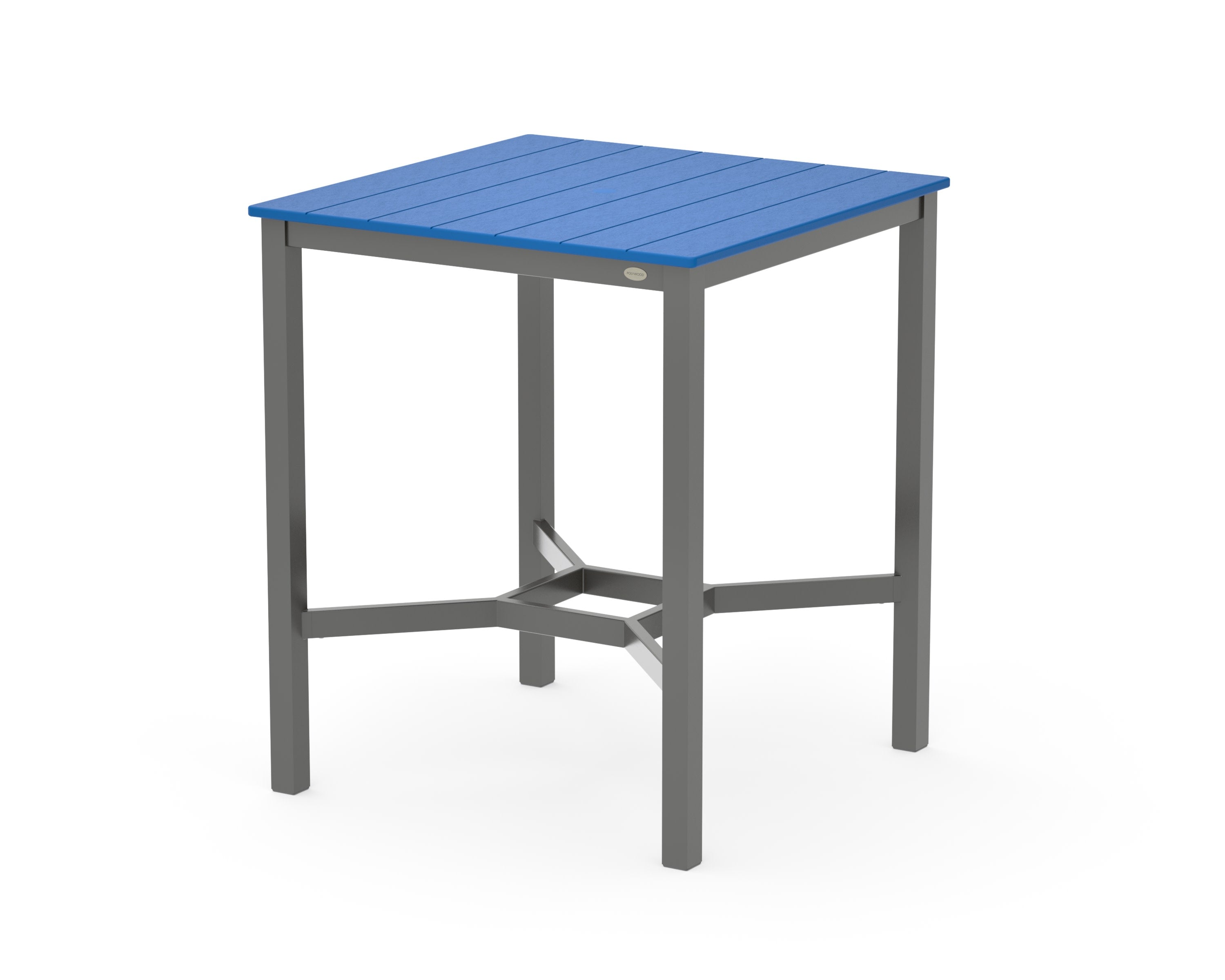 Main Street 36 x 36 Bar Table in Charcoal / Pacific Blue