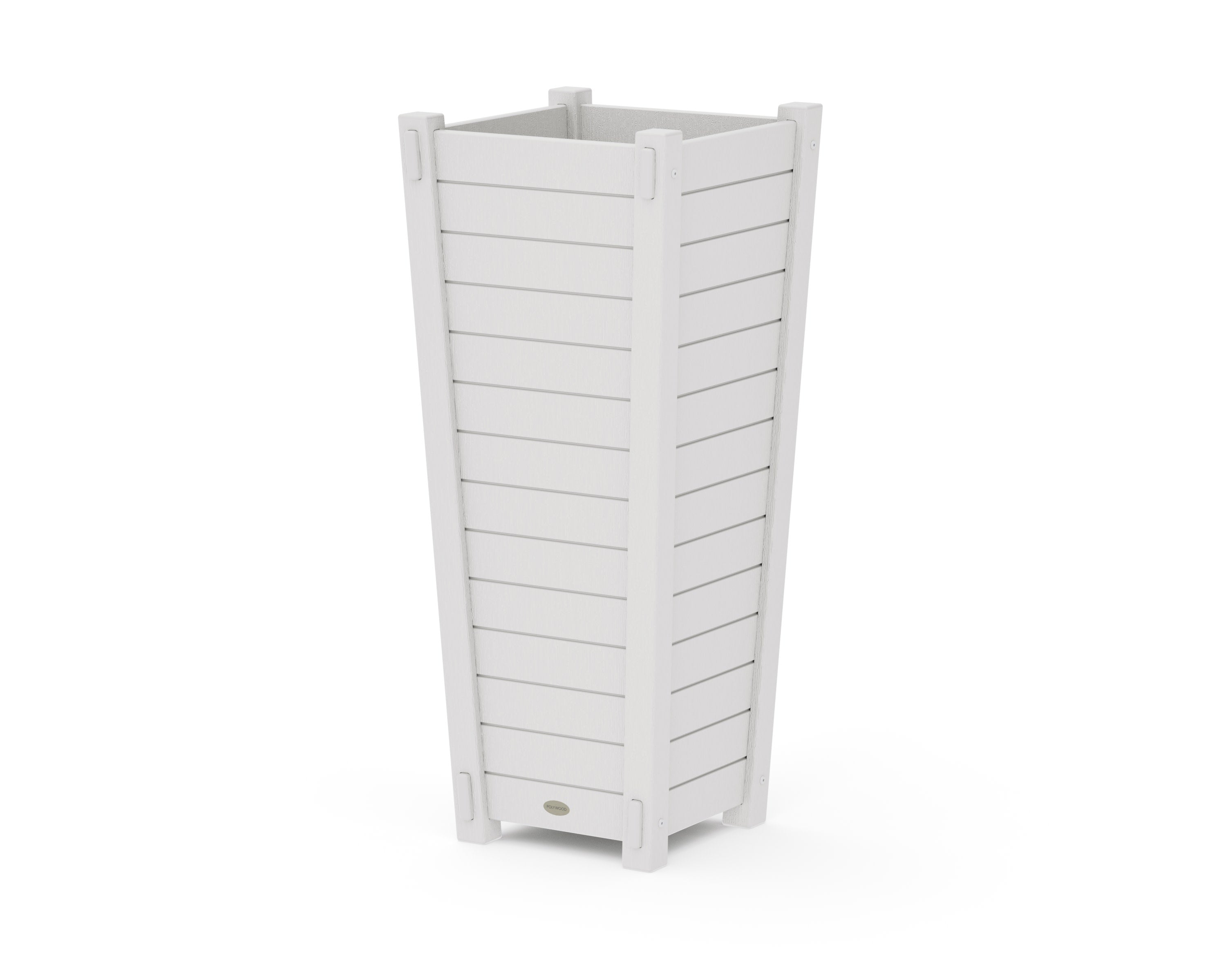 Nautical Tapered Square Tall Planter Box in Vintage White