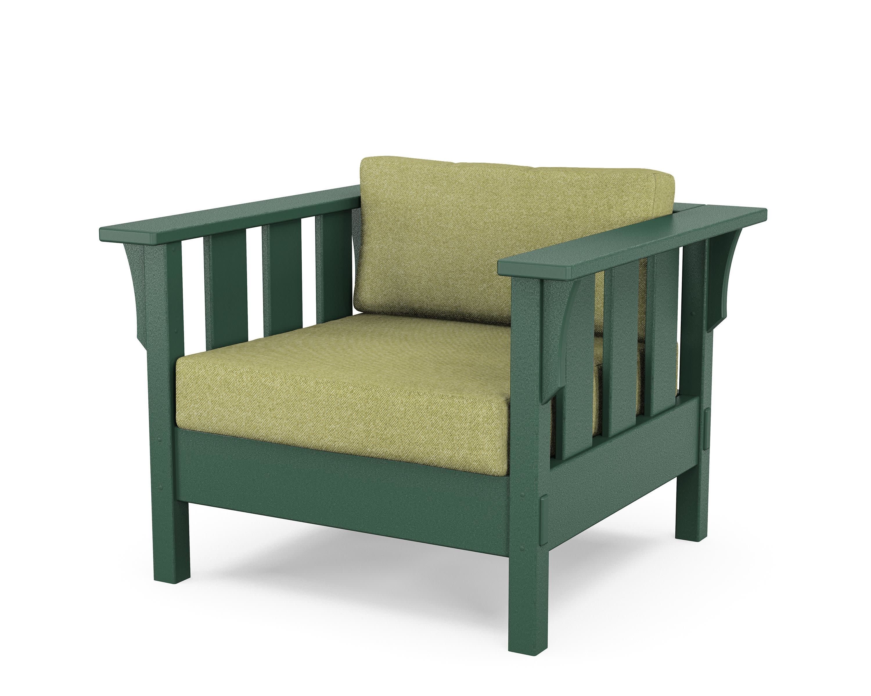 Acadia Deep Seating Chair in Green / Chartreuse Boucle
