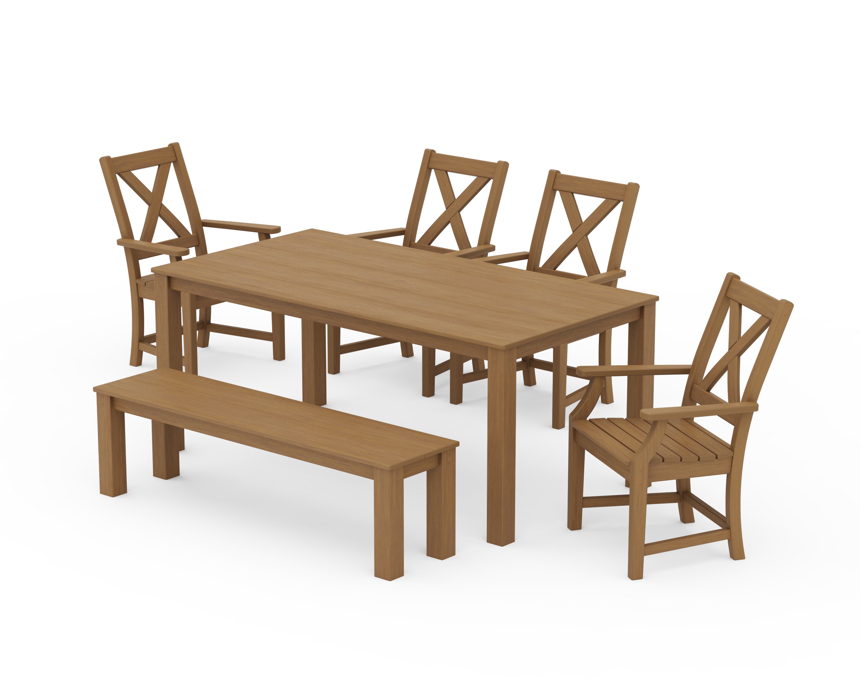 Braxton 6-Piece Parsons Dining Set with Bench in Natural