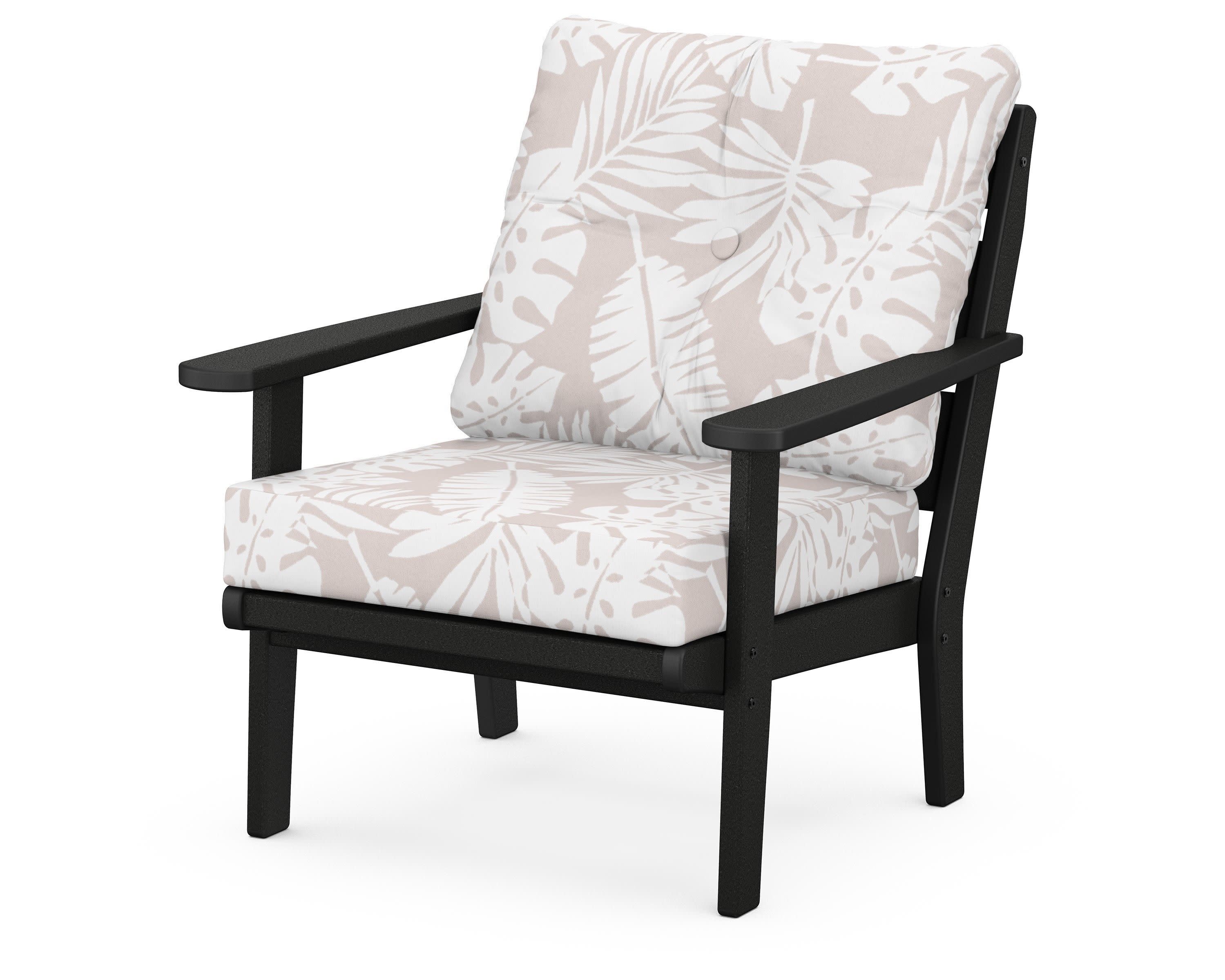 Lakeside Deep Seating Chair in Black / Leaf Dune Burlap