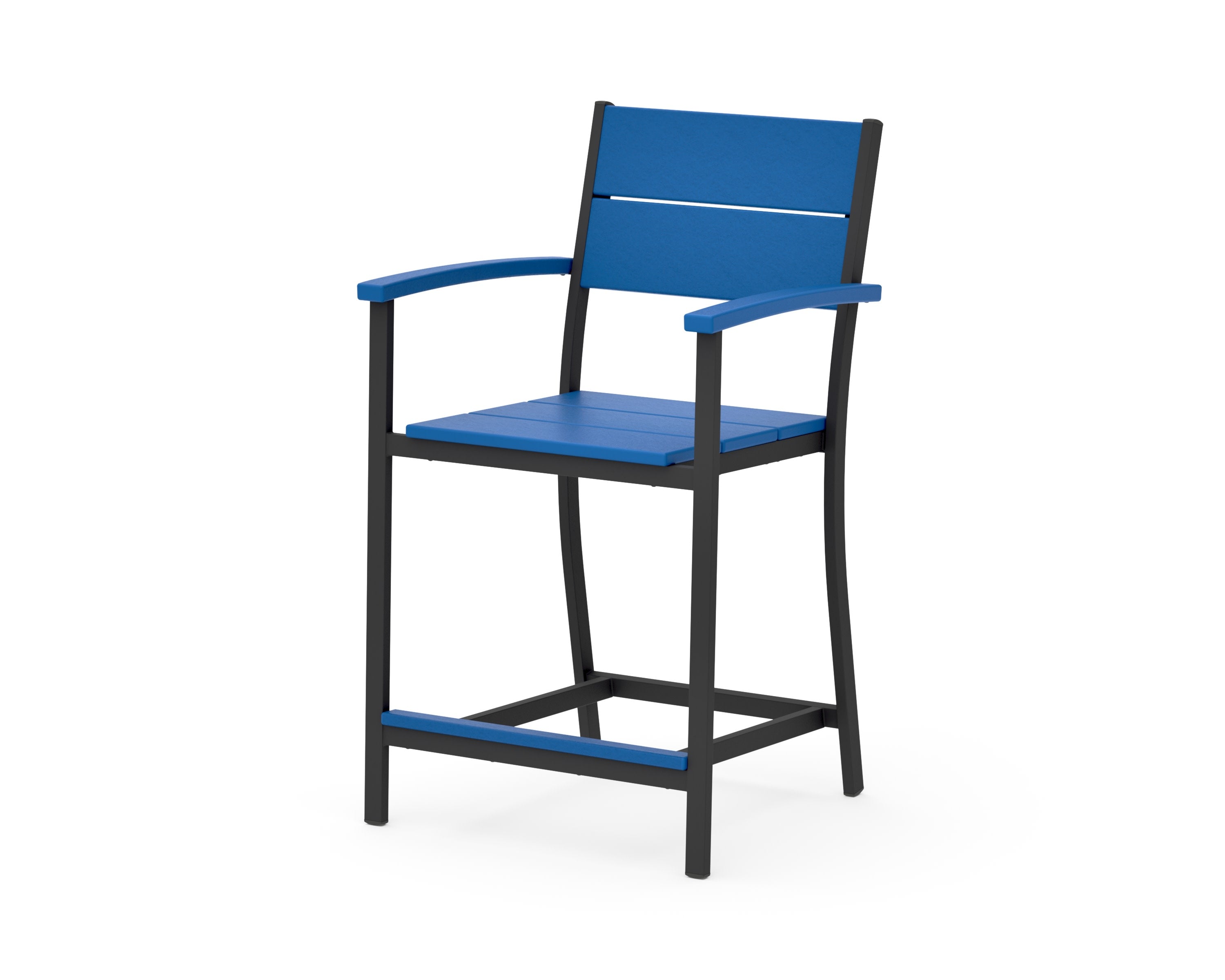 Main Street Counter Arm Chair in Black / Pacific Blue