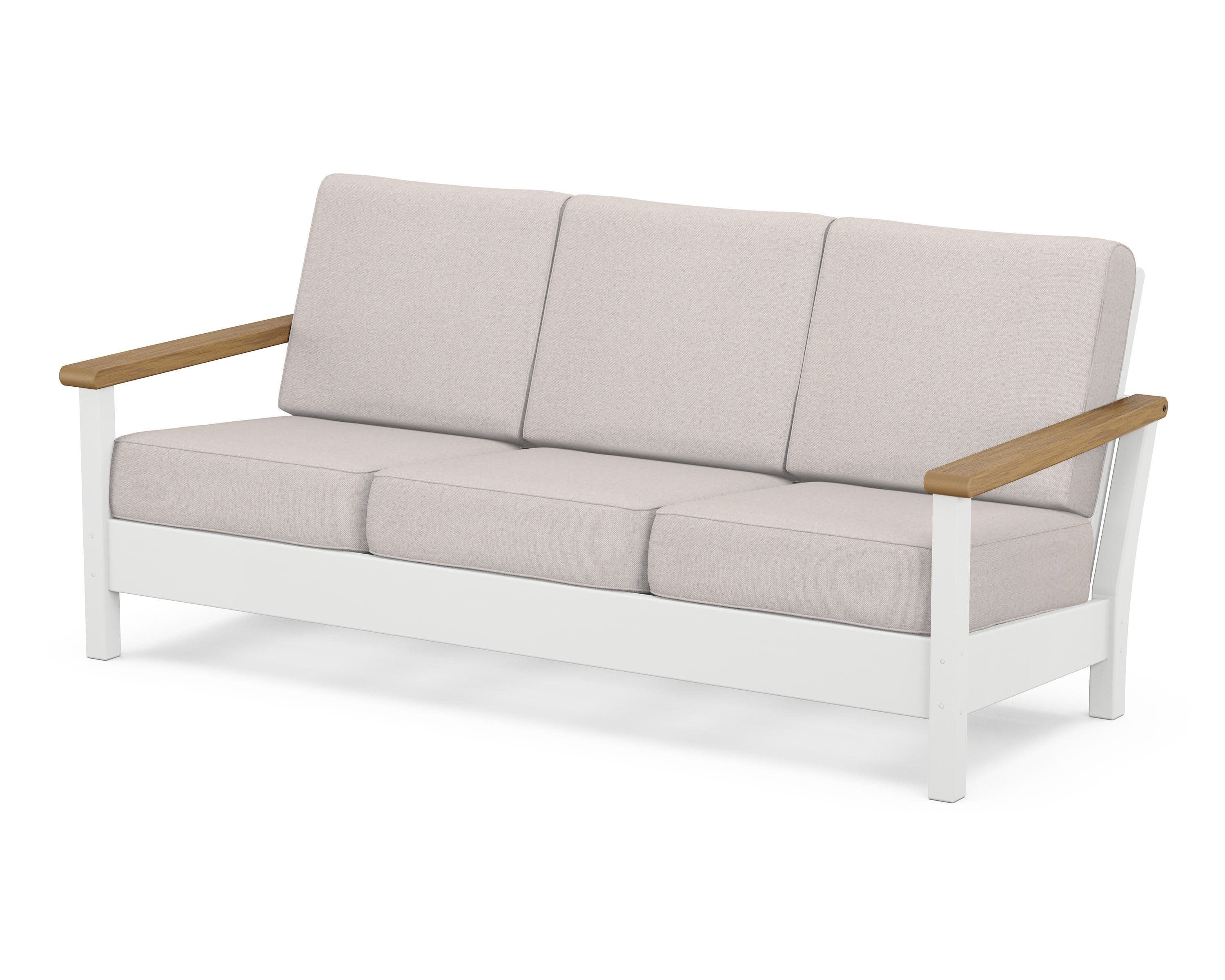 Harbour Deep Seating Sofa in White / Natural / Dune Burlap
