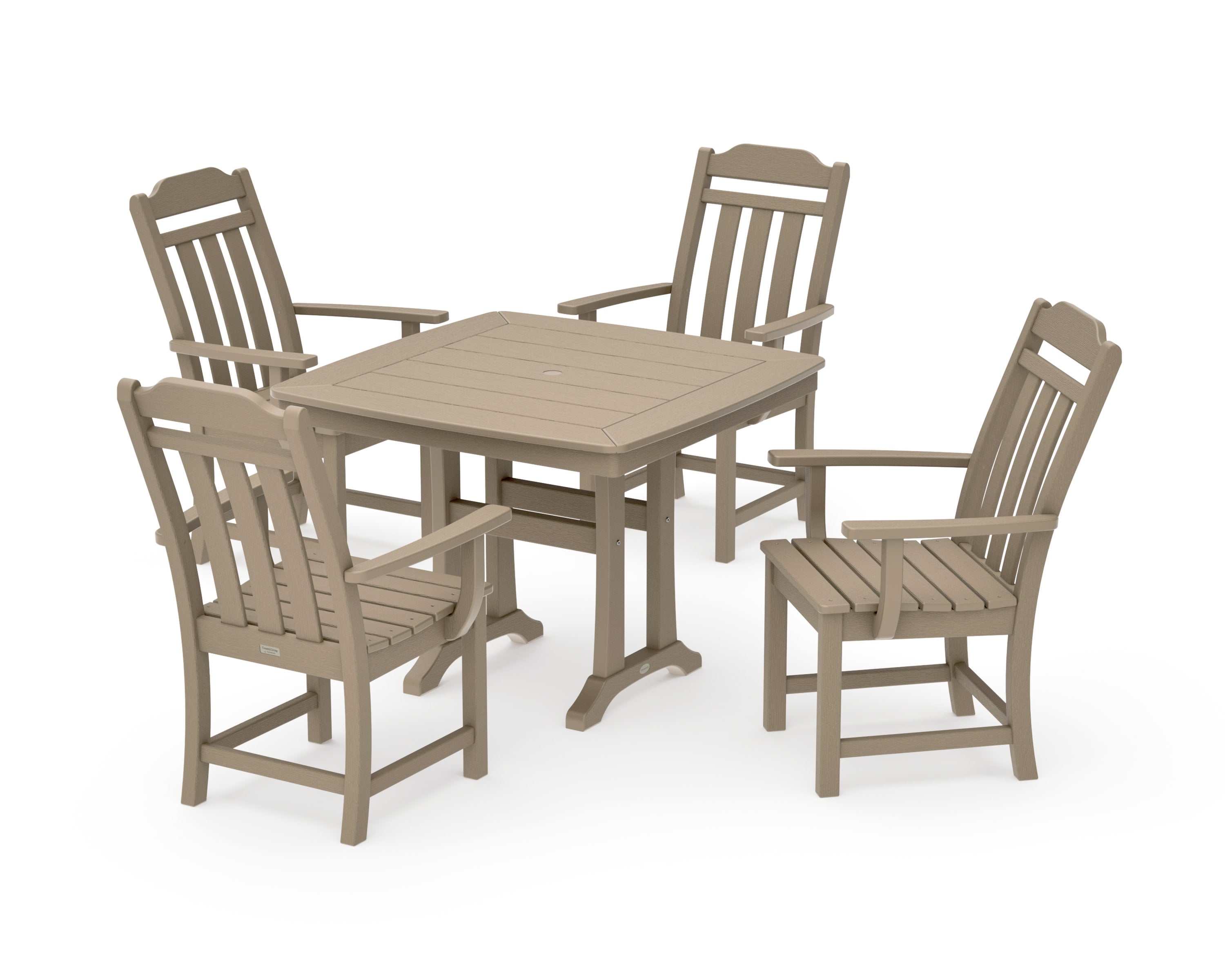 Cottage 5-Piece Dining Set with Trestle Legs in Vintage Sahara