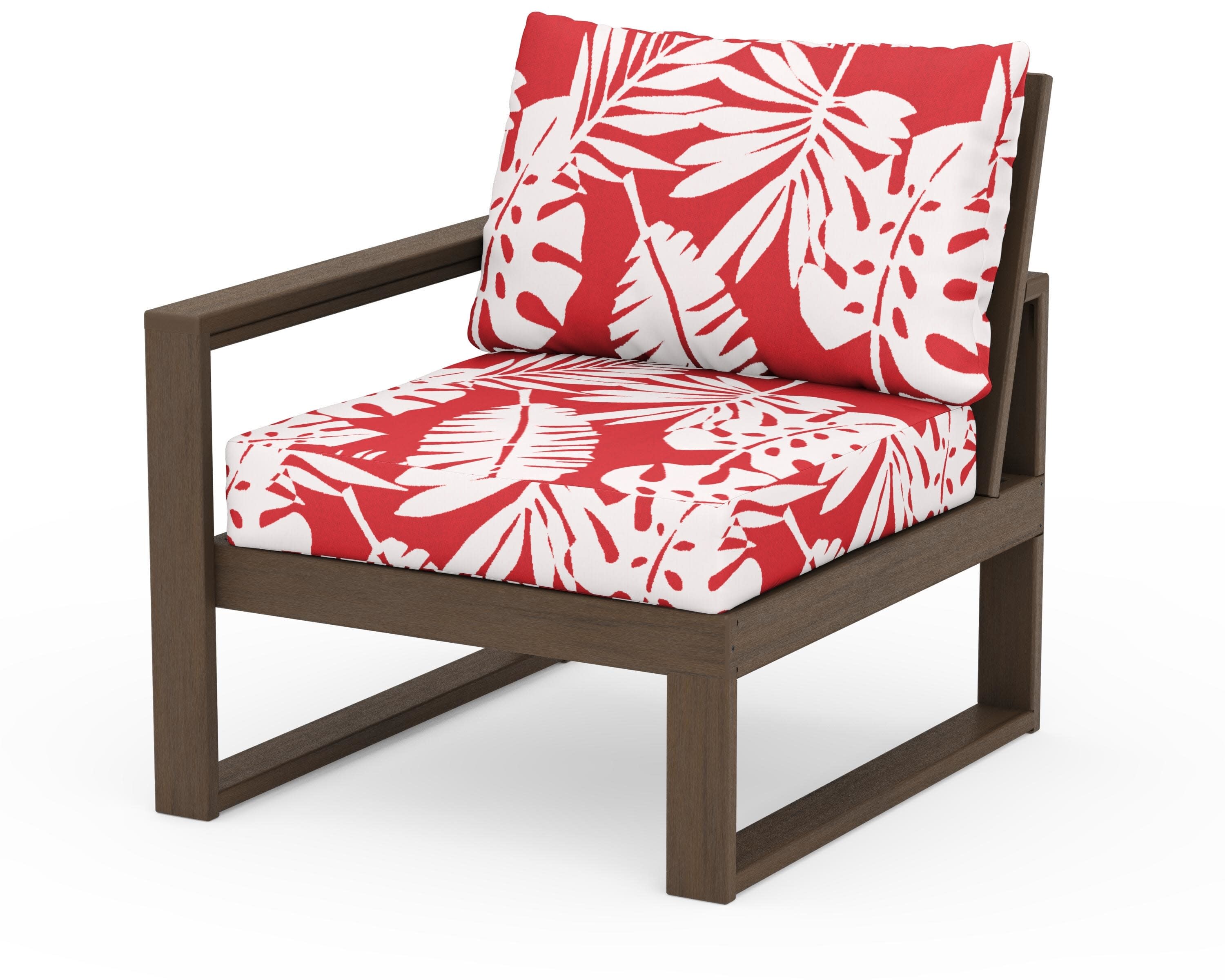 EDGE Modular Left Arm Chair in Kona / Leaf Crimson