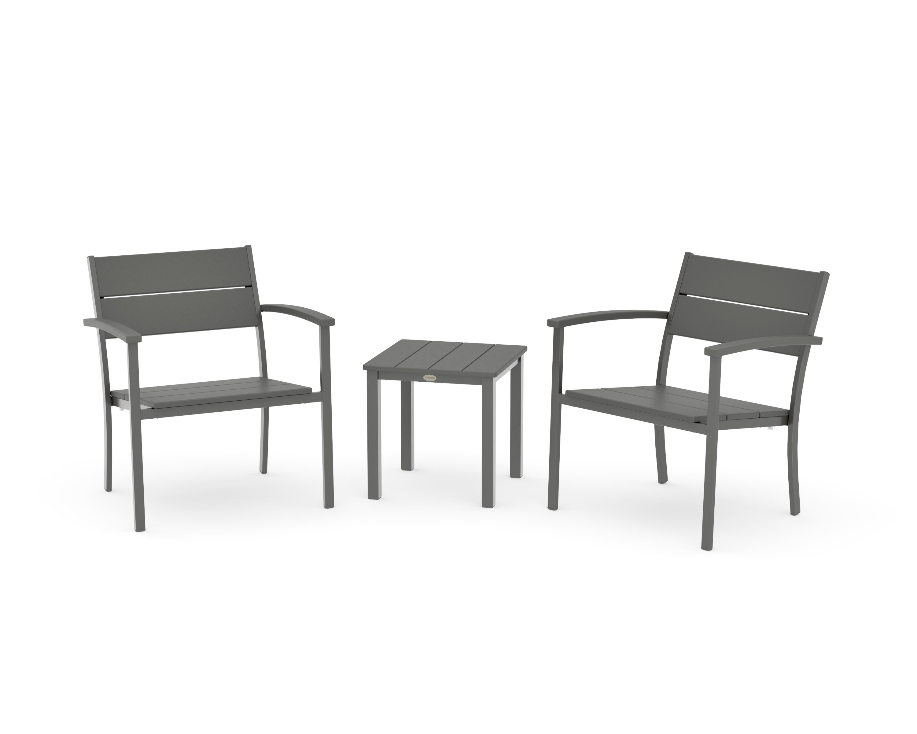 Main Street 3-Piece Lounge Chair Set in Charcoal / Slate Grey