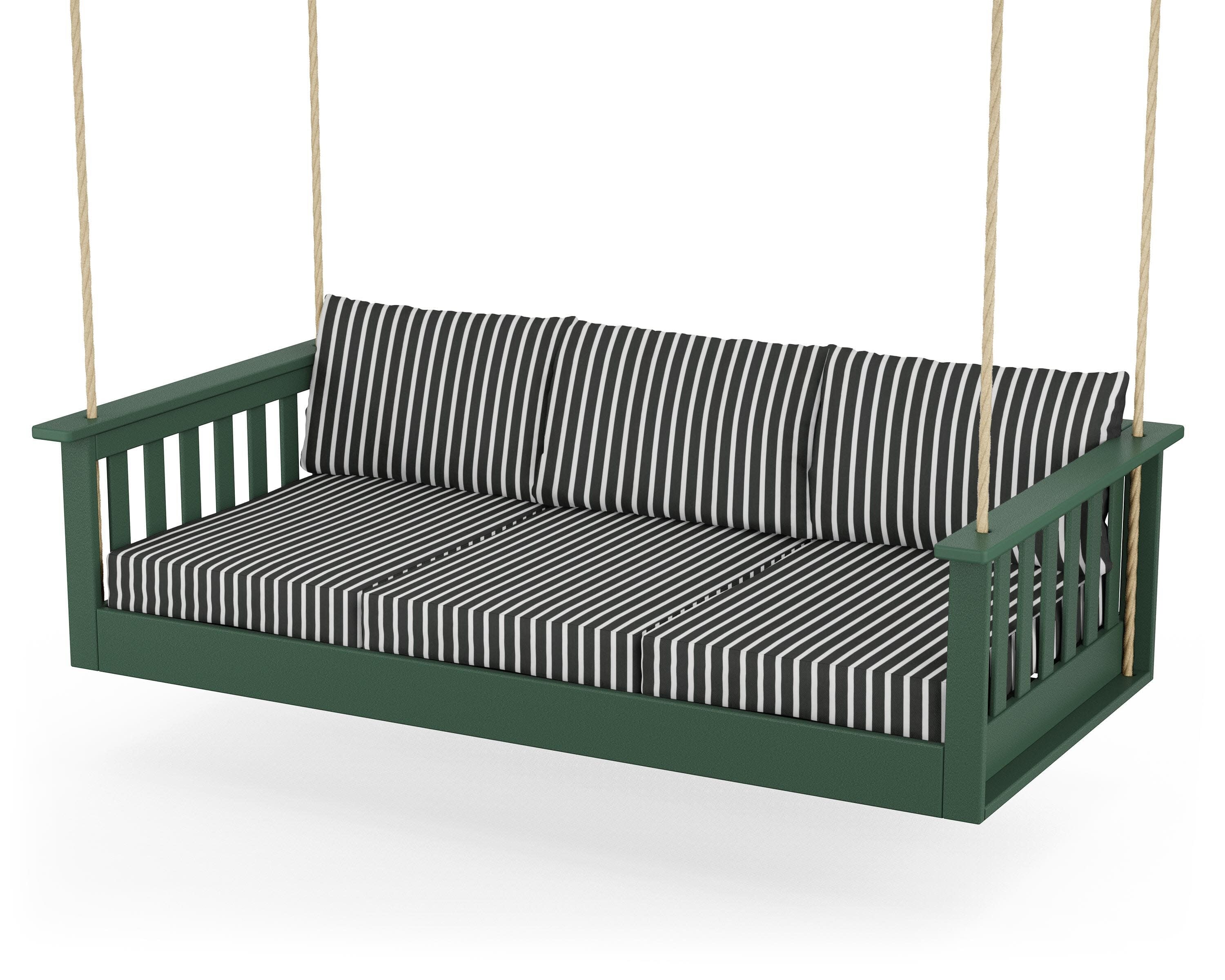 Vineyard Daybed Swing in Green / Shore Classic
